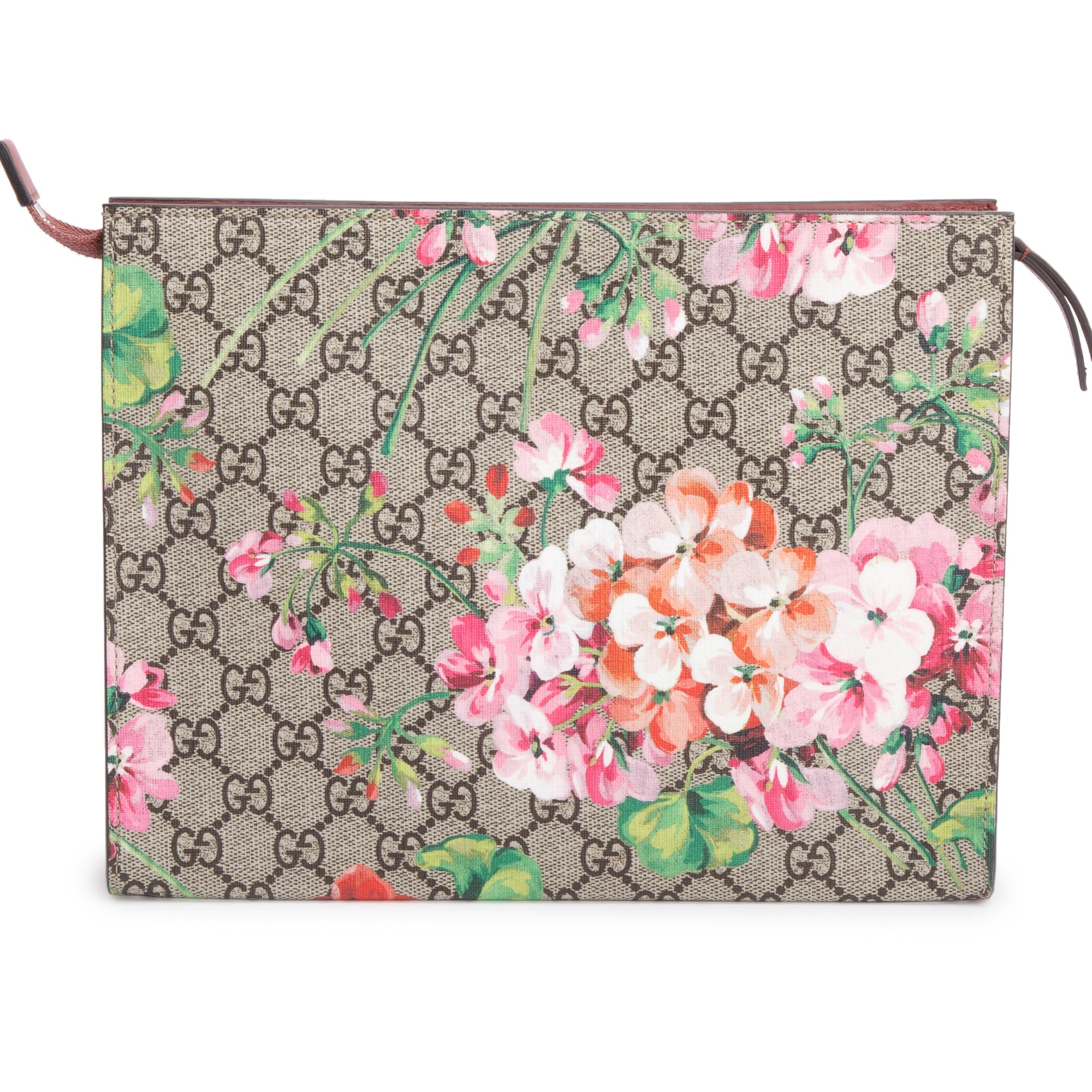 Gucci GG Supreme Blooms Large Cosmetics Zip Pouch w/ Box