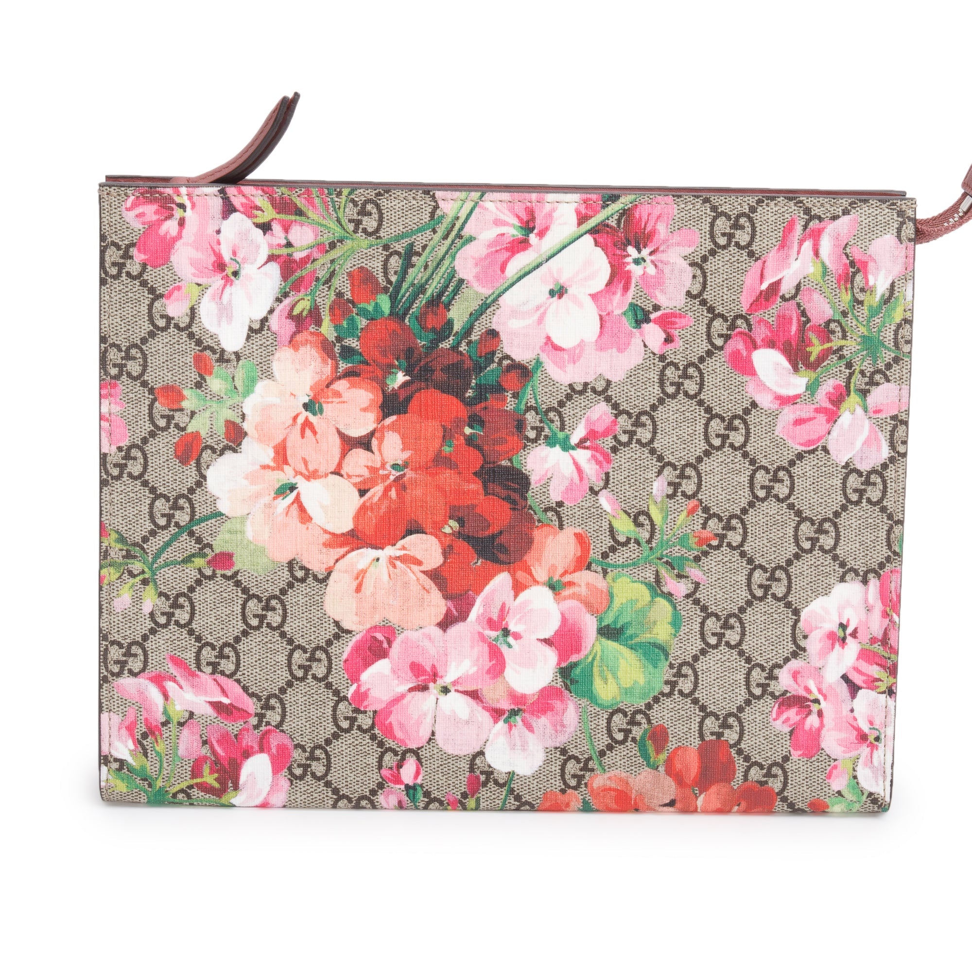 Gucci GG Supreme Blooms Large Cosmetics Zip Pouch w/ Box