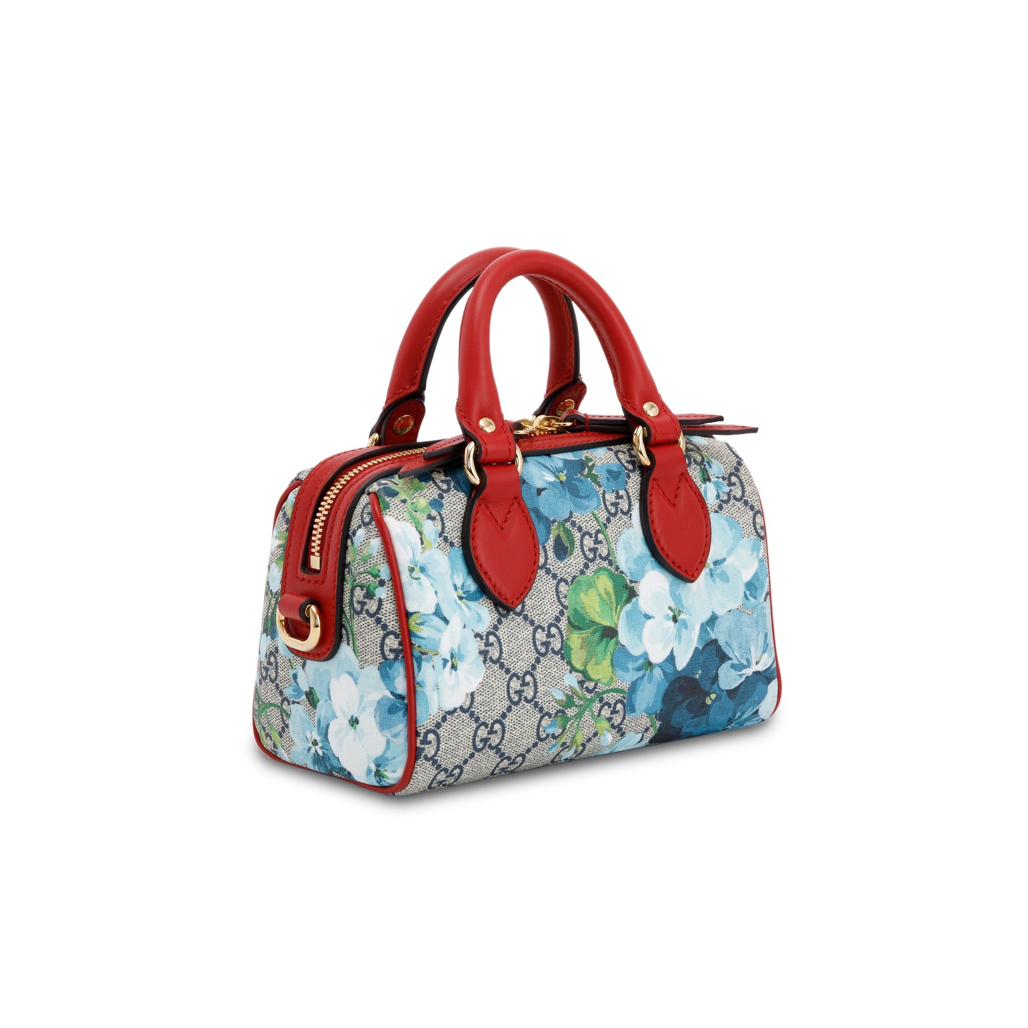 Gucci GG Supreme Blooms Mini Boston Bag w/ Strap