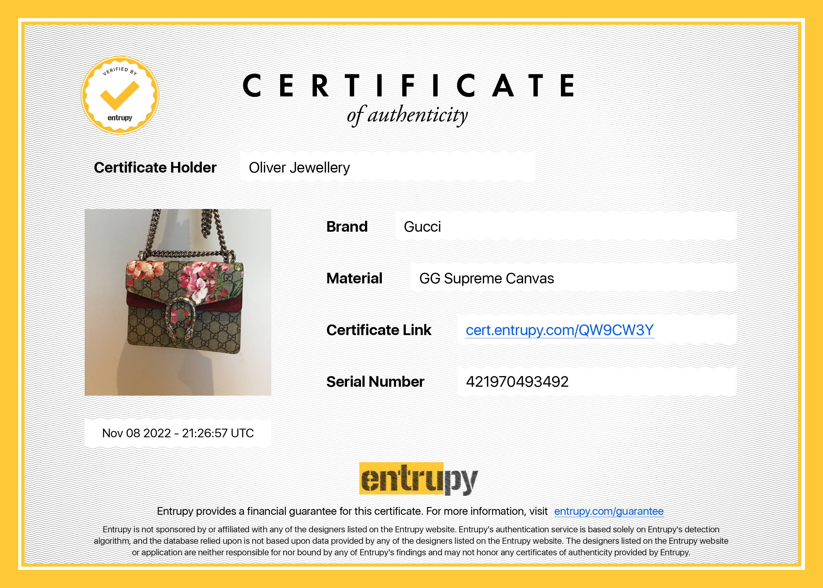 Gucci GG Supreme Blooms Mini Dionysus Shoulder Bag