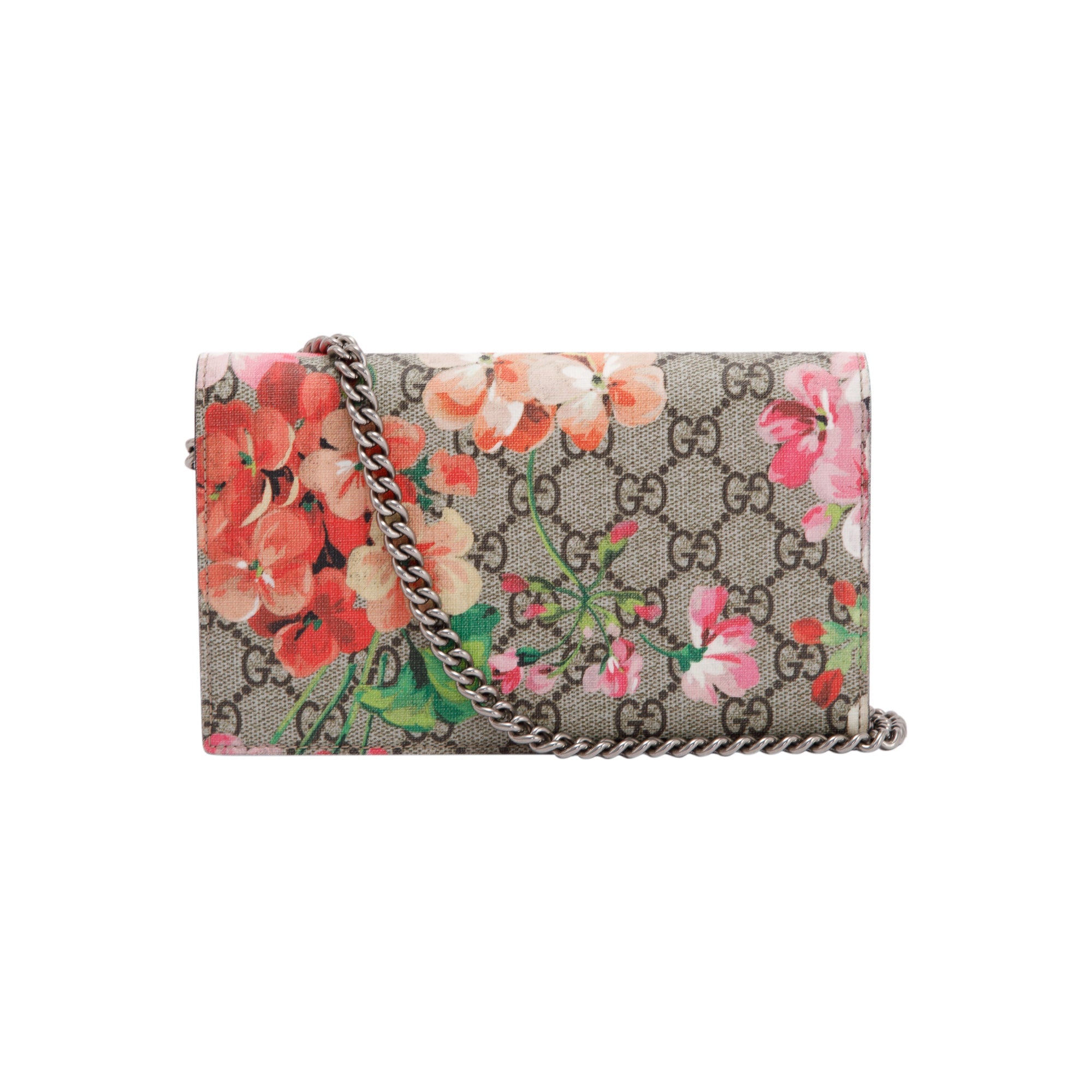 Gucci GG Supreme Blooms Wallet On Chain w/ Box