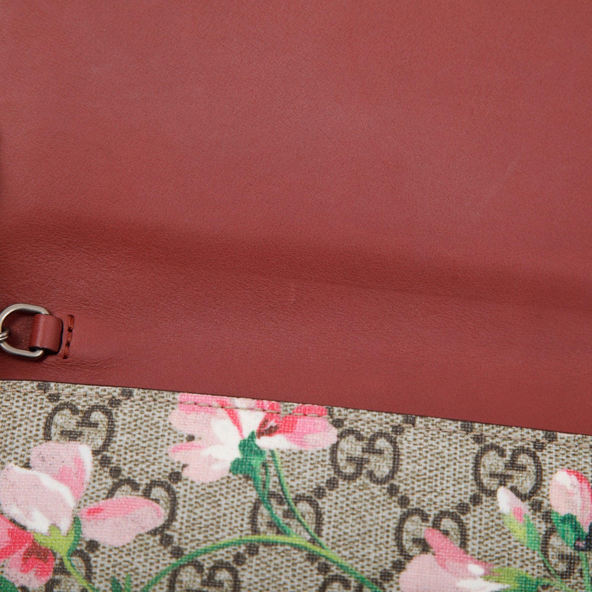 Gucci GG Supreme Blooms Wallet On Chain w/ Box