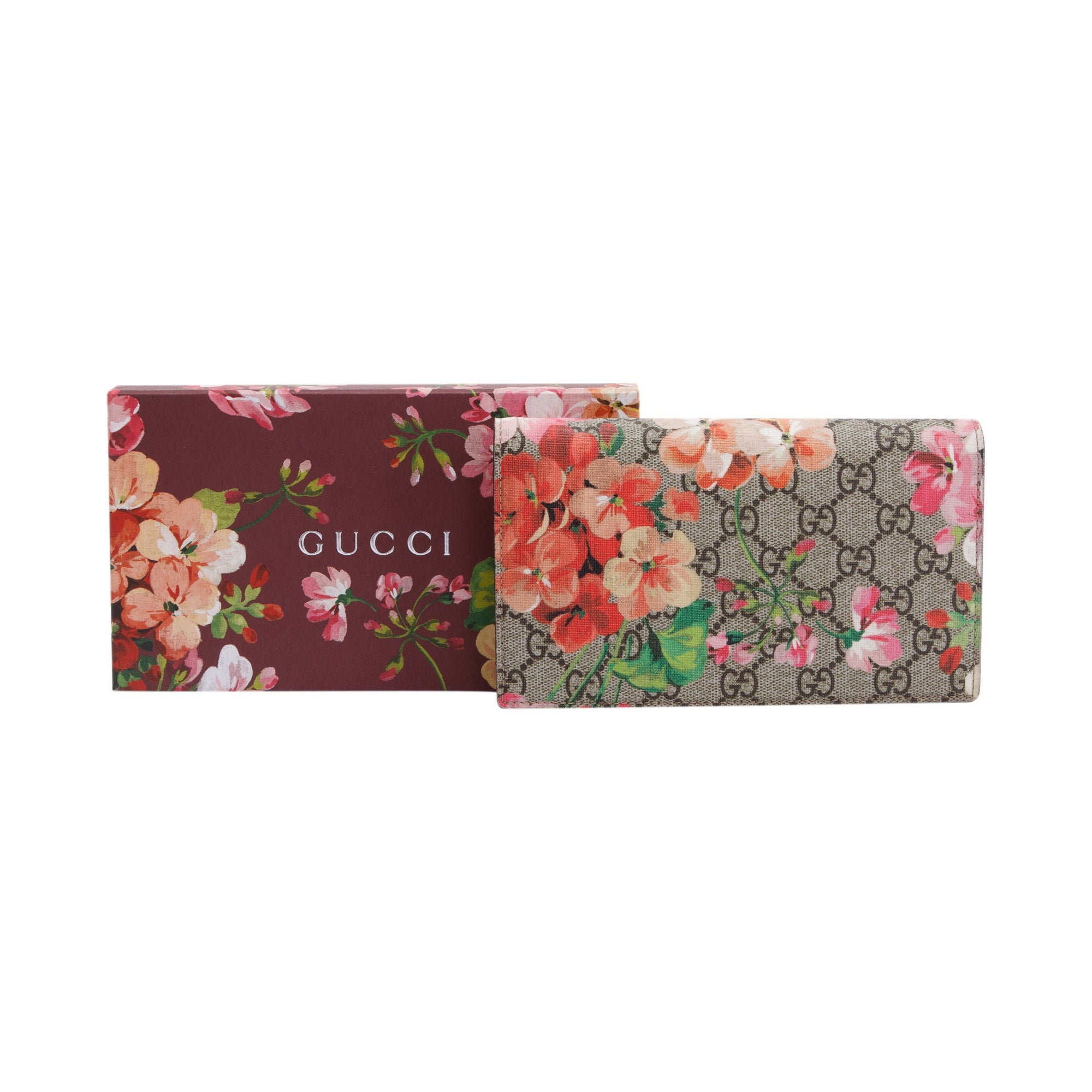 Gucci GG Supreme Blooms Wallet On Chain w/ Box