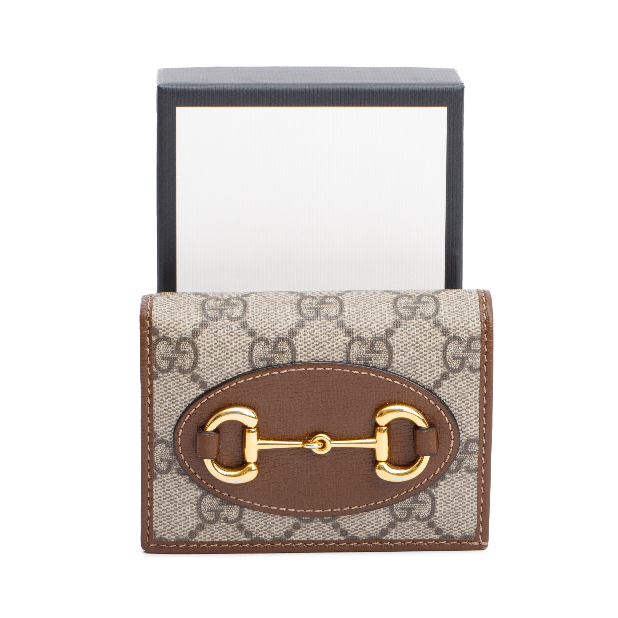 Gucci GG Supreme Canvas Horsebit 1955 Card Case Wallet w/ Box