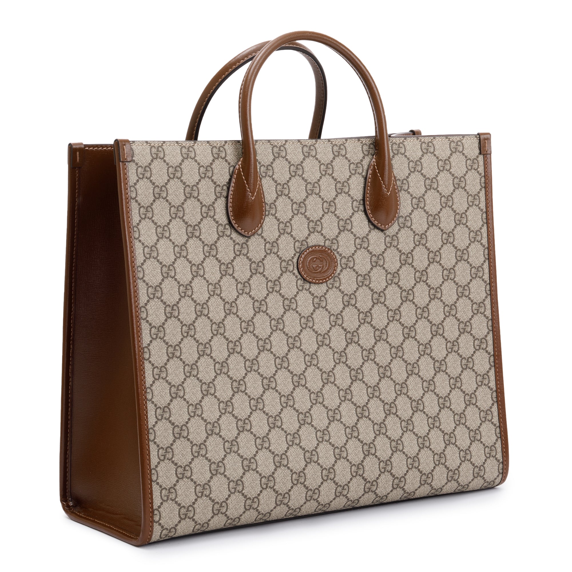 Gucci GG Supreme Canvas Interlocking G Medium Tote w/ Strap