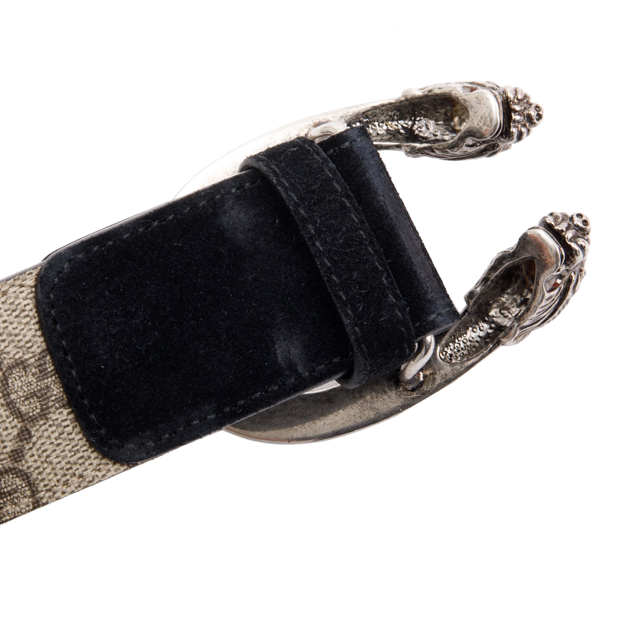 Gucci GG Supreme Canvas and Suede Dionysus Belt w/ Box