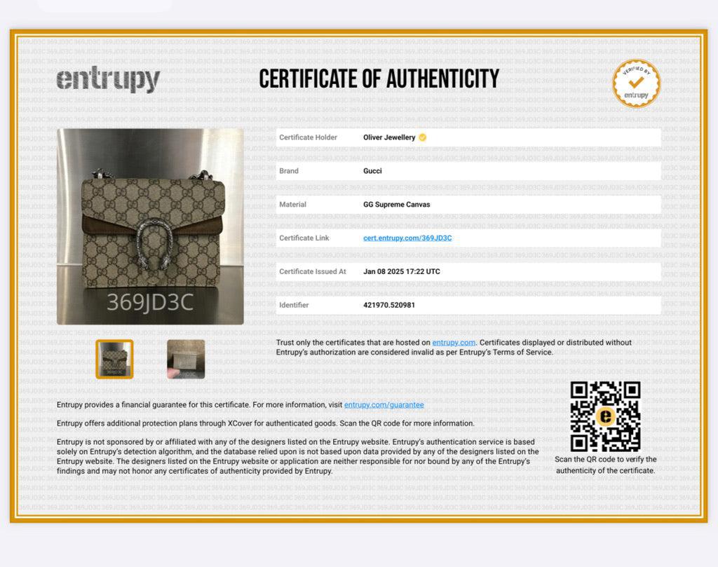 Gucci GG Supreme Dionysus Mini Shoulder Bag w/ Box