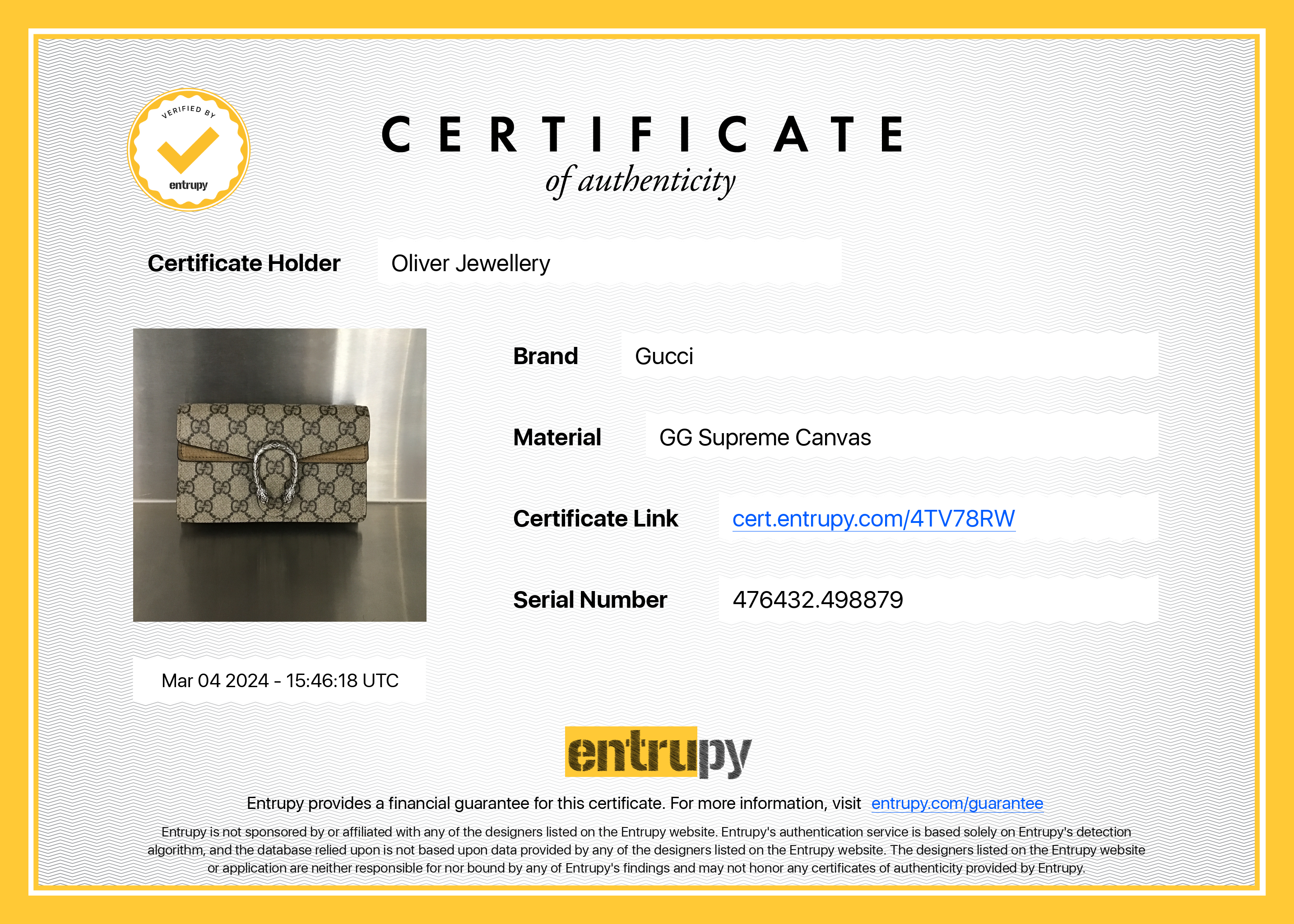 Gucci GG Supreme Dionysus Super Mini Bag