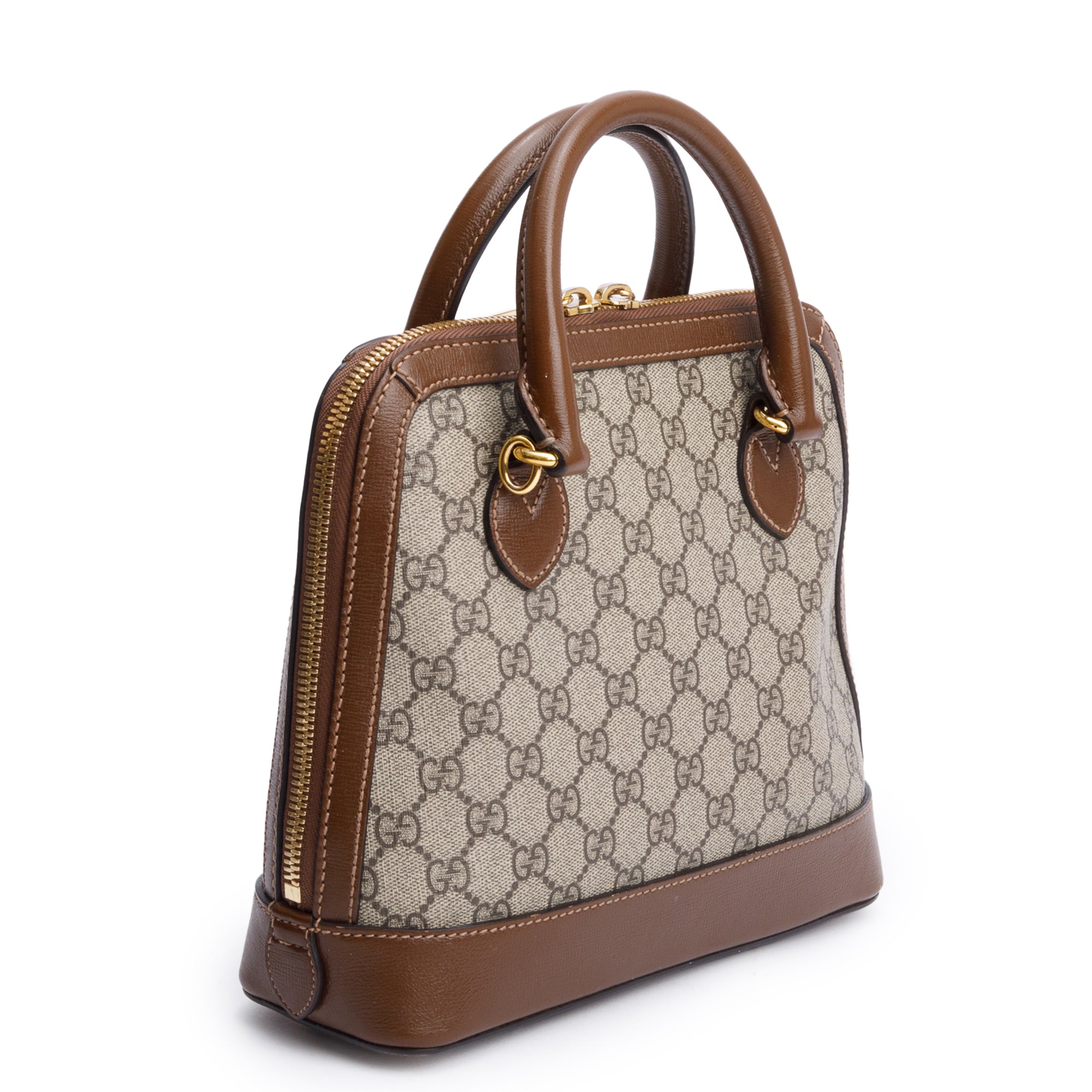 Gucci GG Supreme Horsebit 1955 Small Top Handle Bag w/ Strap