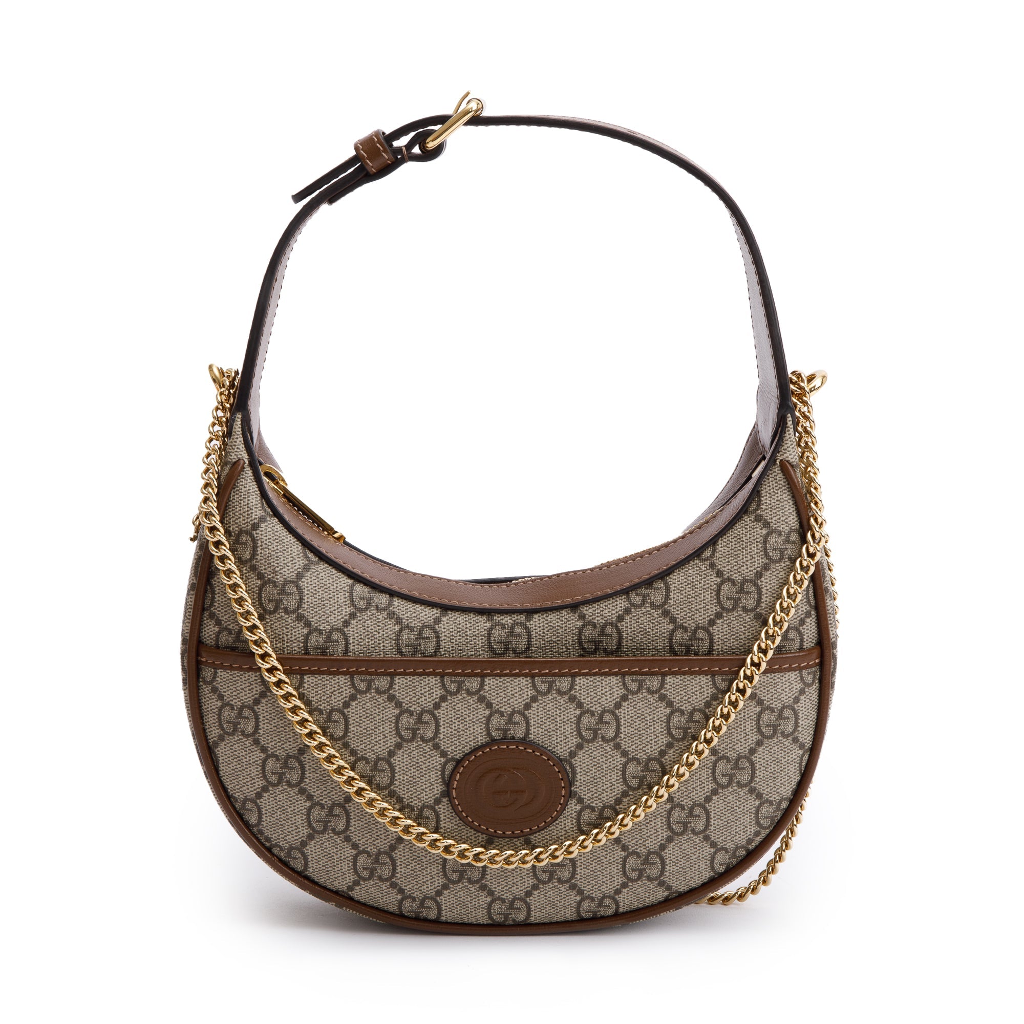 Gucci GG Supreme Interlocking G Half-Moon Shaped Mini Bag w/ Box