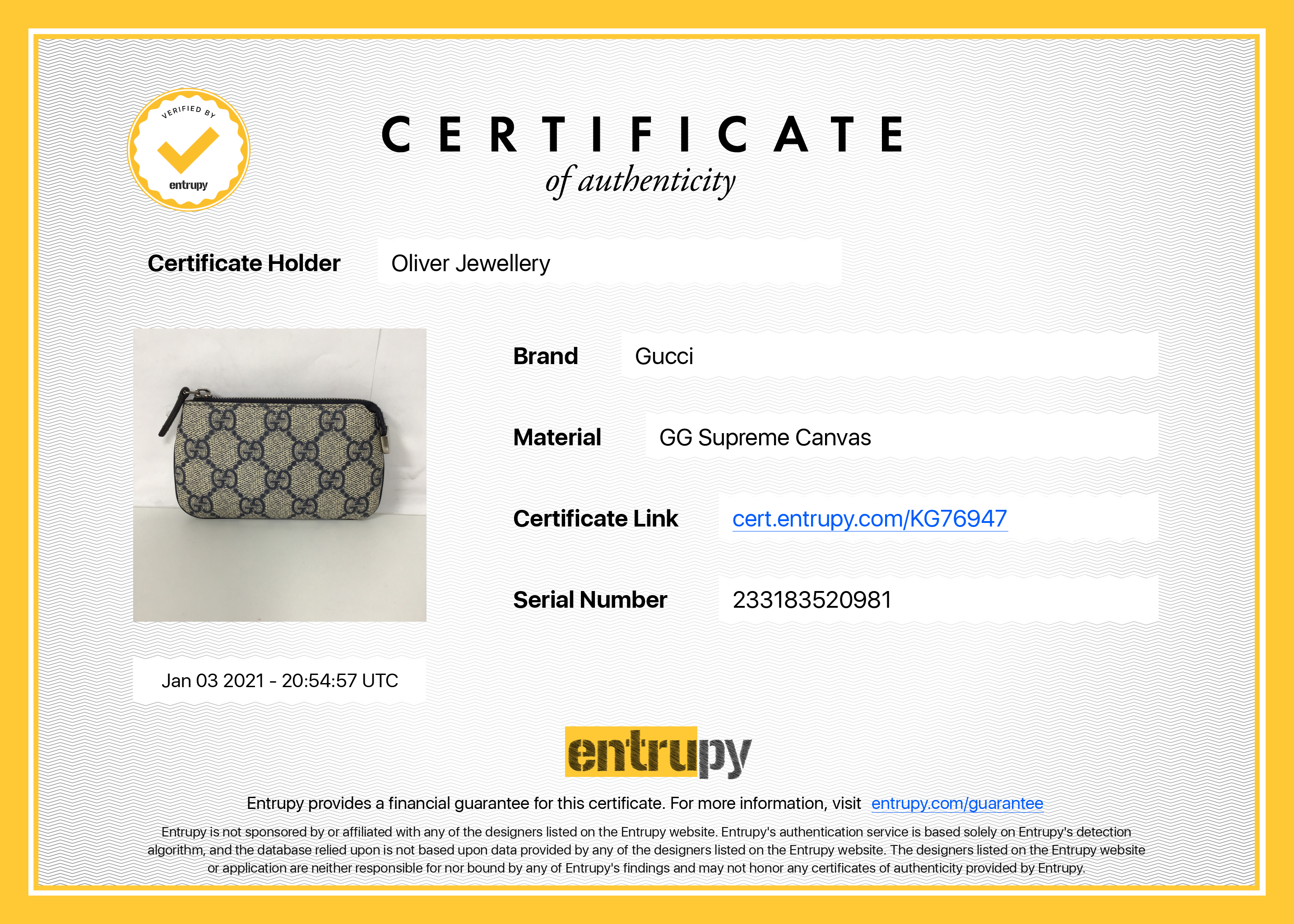 Gucci GG Supreme Key Pouch