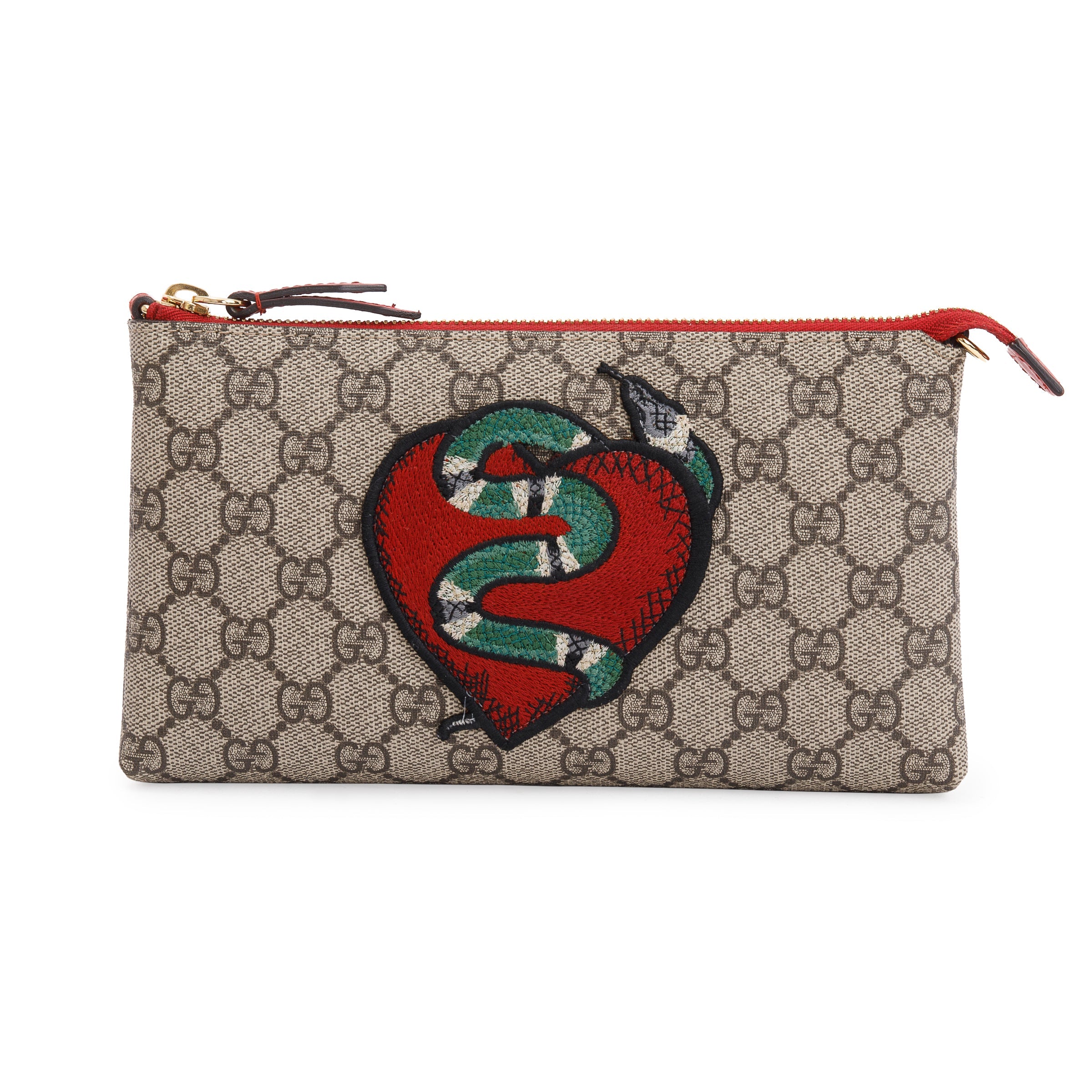 Gucci GG Supreme Kingsnake Heart Pochette w/ Box