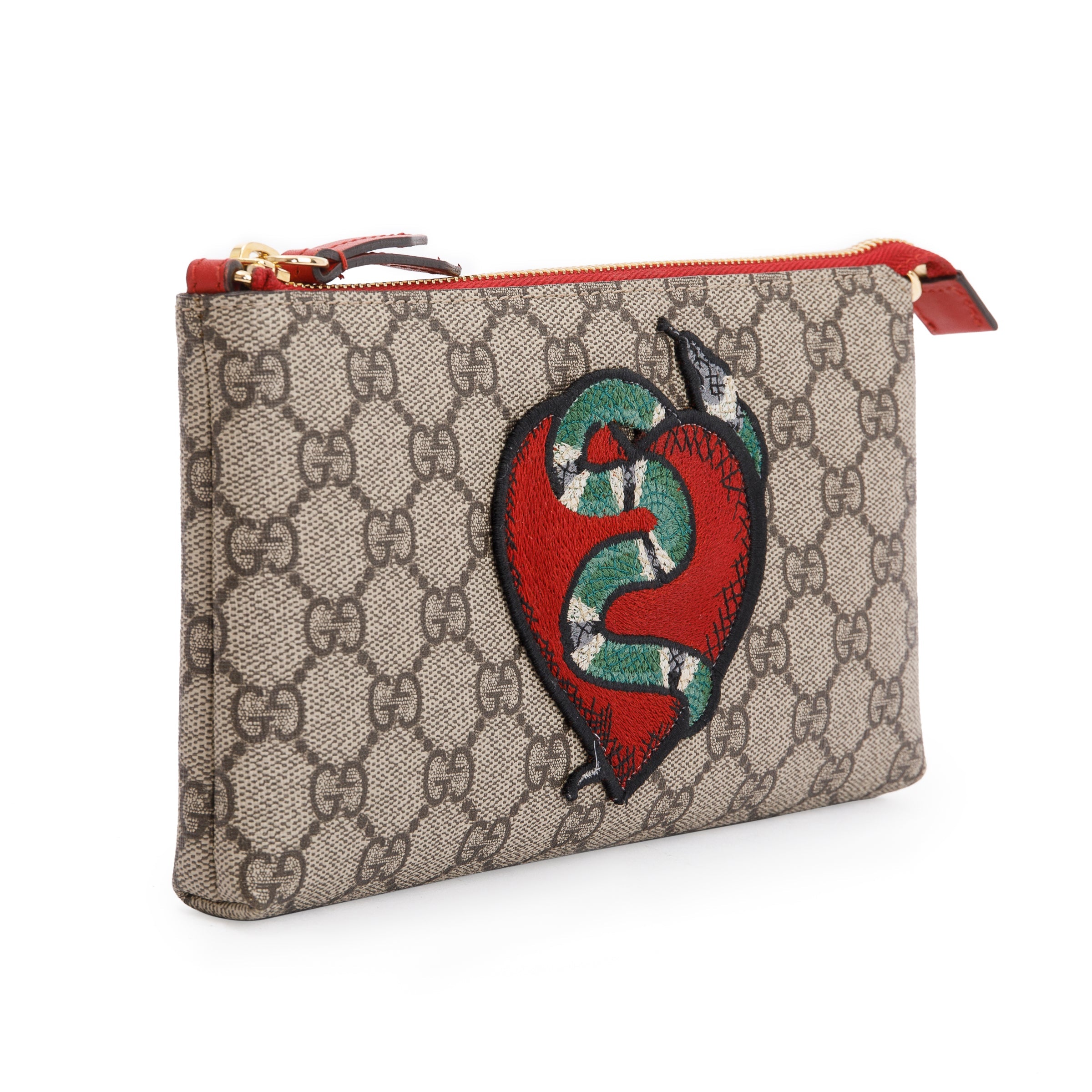 Gucci GG Supreme Kingsnake Heart Pochette w/ Box