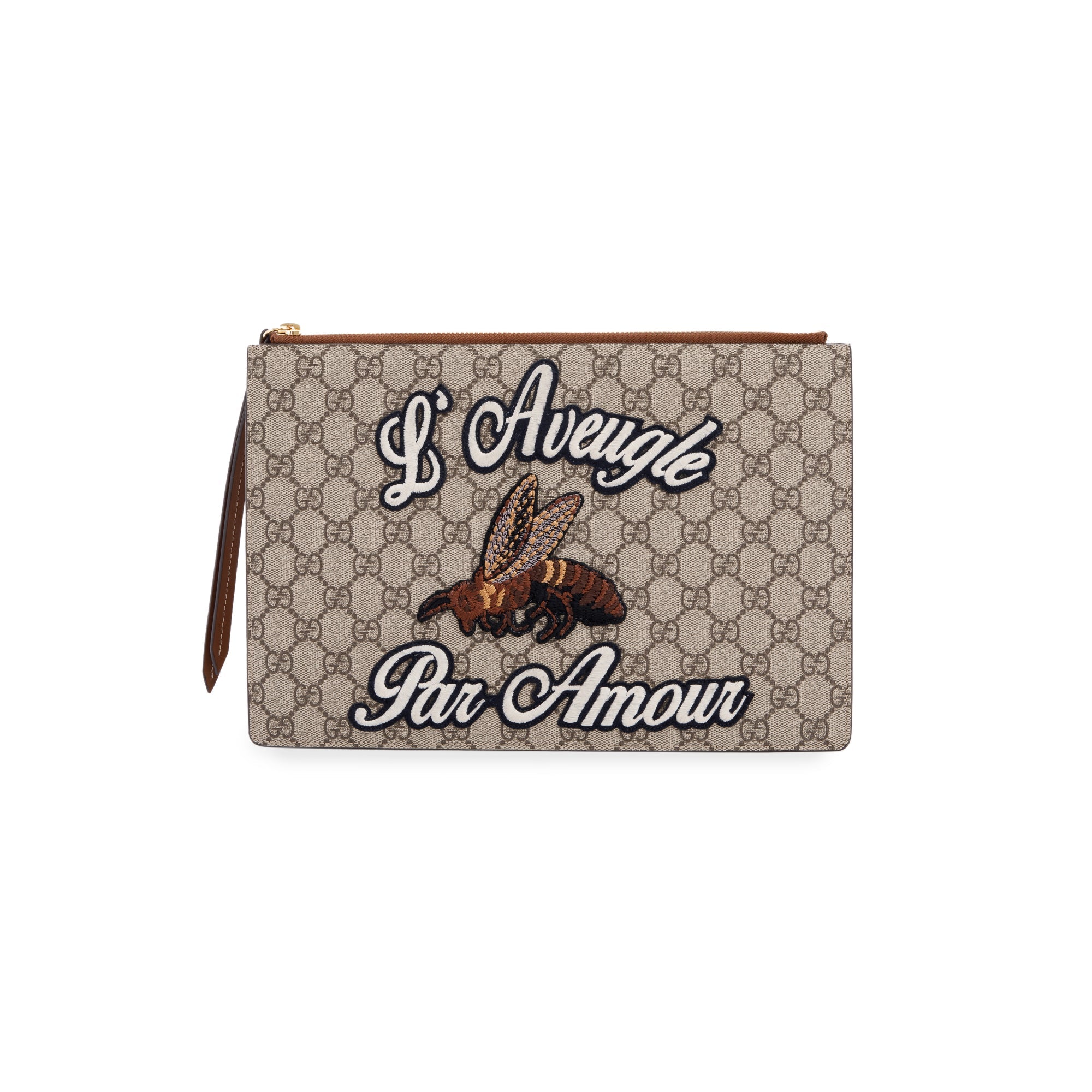 Gucci GG Supreme L'Aveugle Par Amour' Large Zip Pouch w/ Box