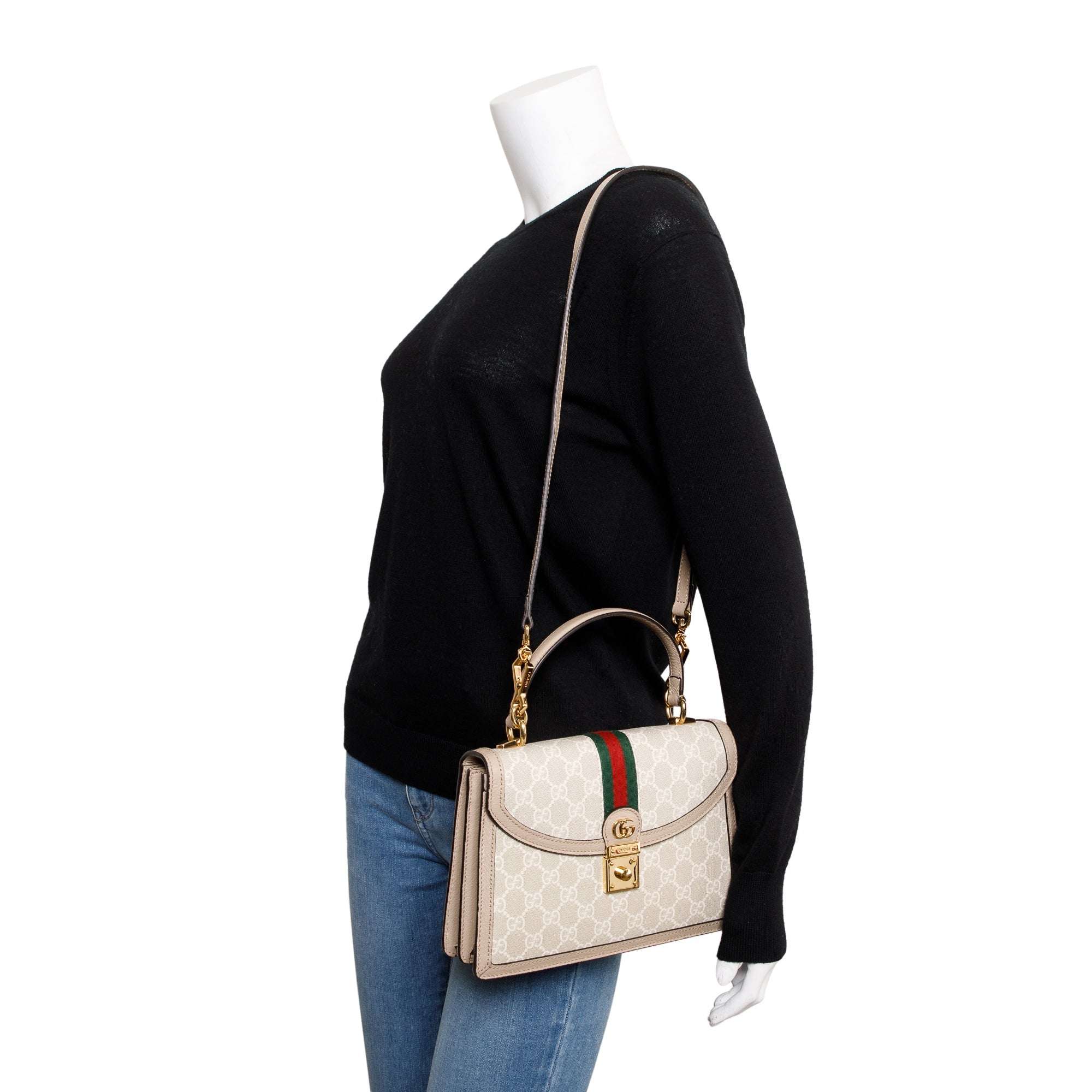 Gucci GG Supreme Monogram Small Ophidia Top Handle Bag