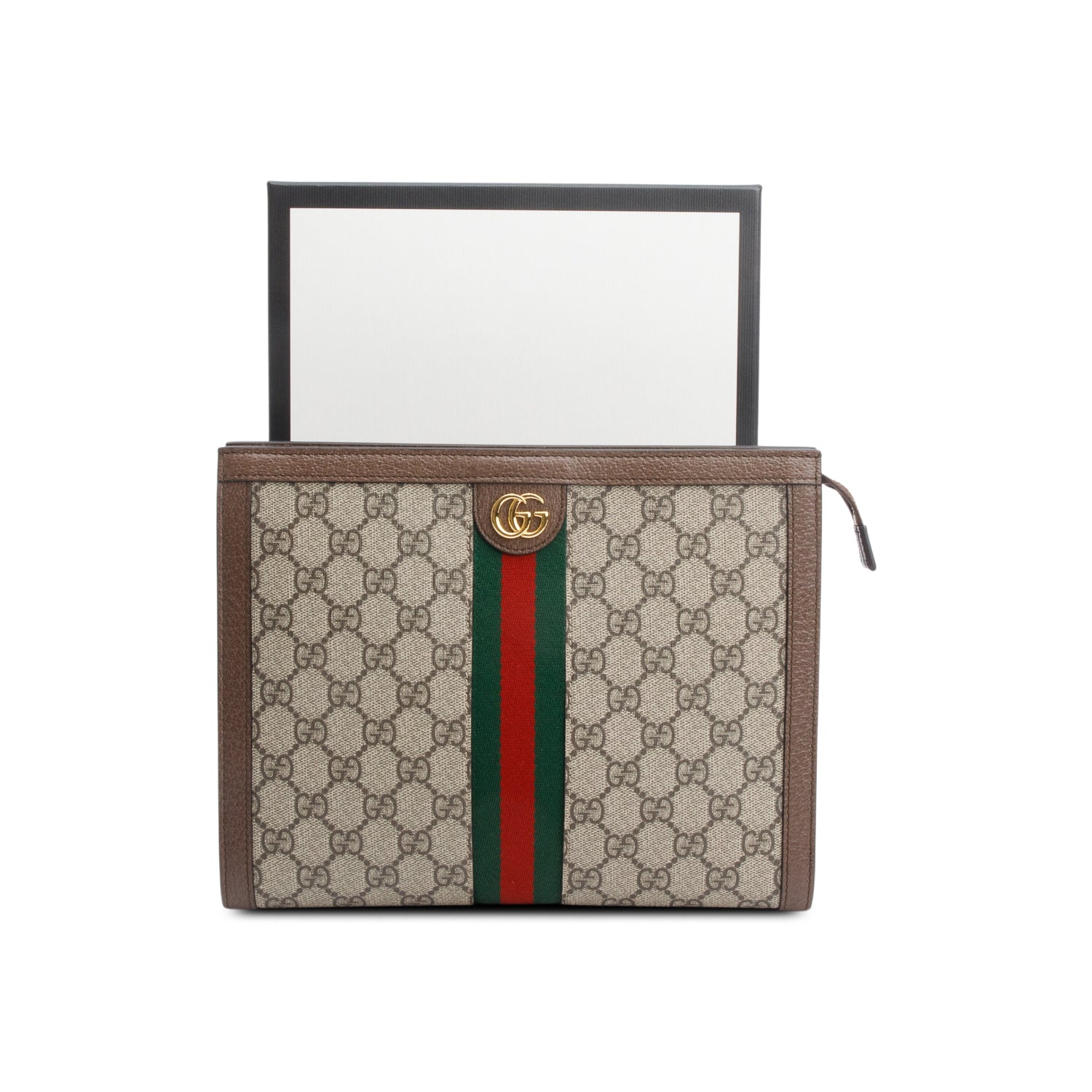 Gucci GG Supreme Monogram Web Ophidia Pouch w/ Box