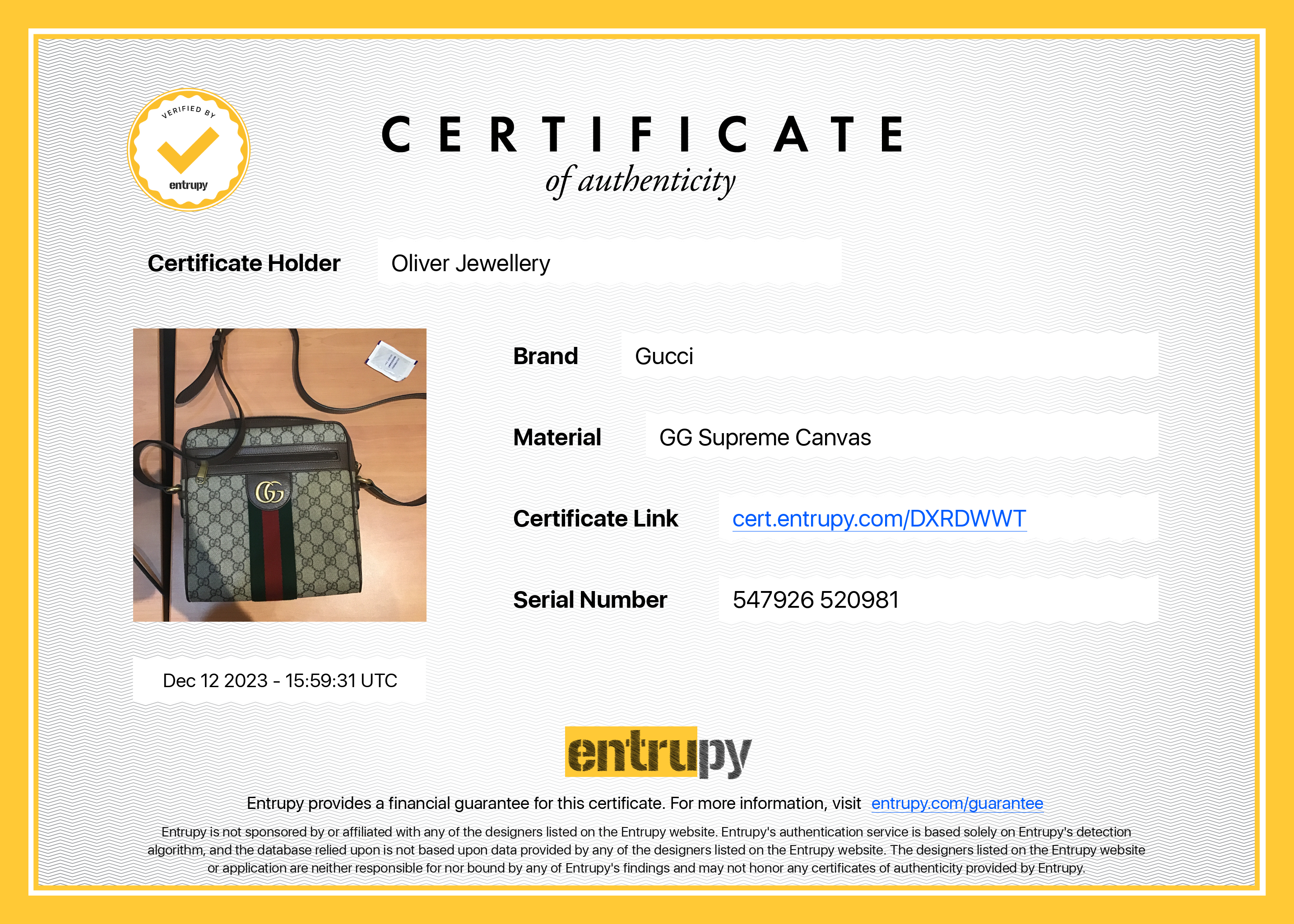 Gucci GG Supreme Ophidia GG Small Messenger Bag