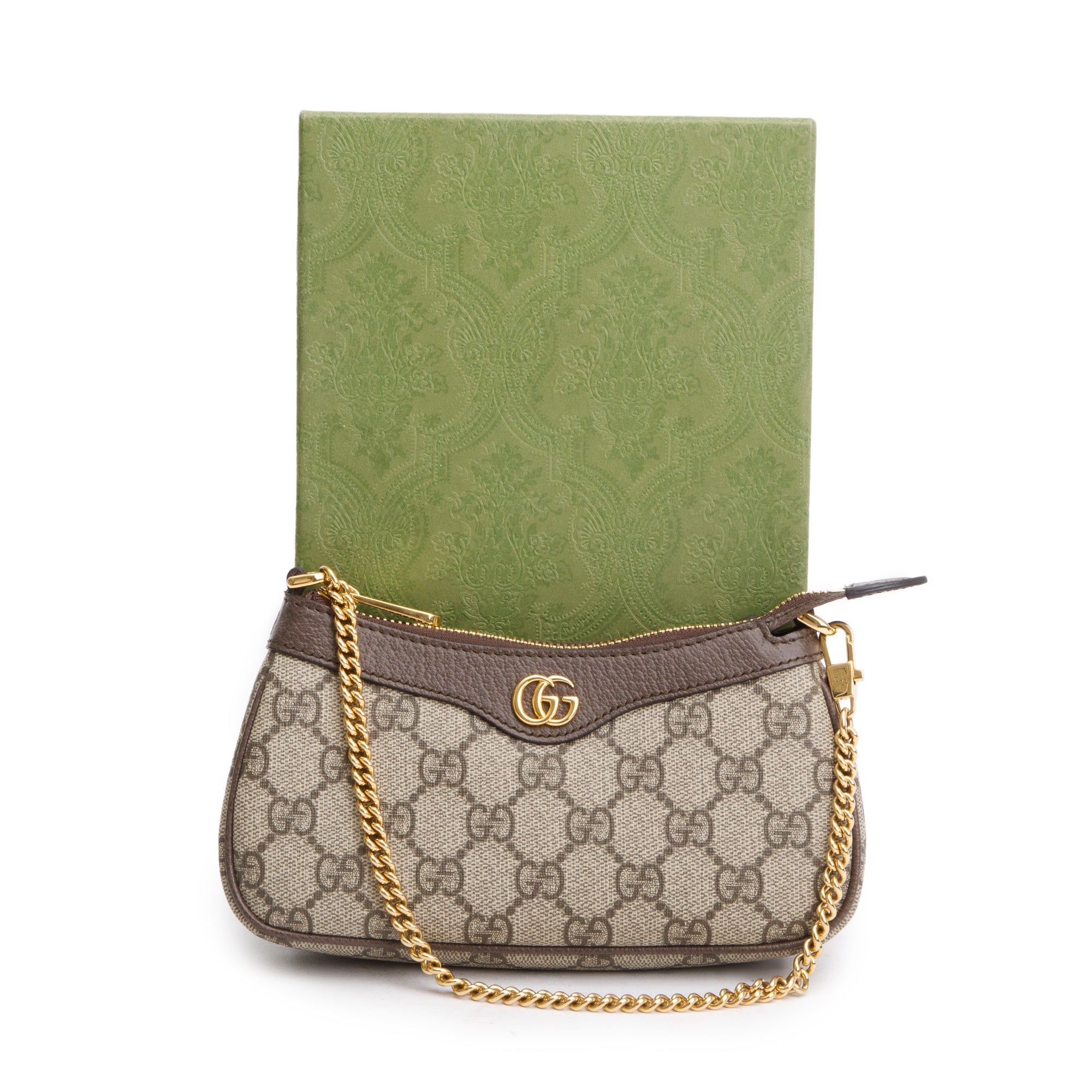 Gucci GG Supreme Ophidia Mini Chain Bag w/ Box