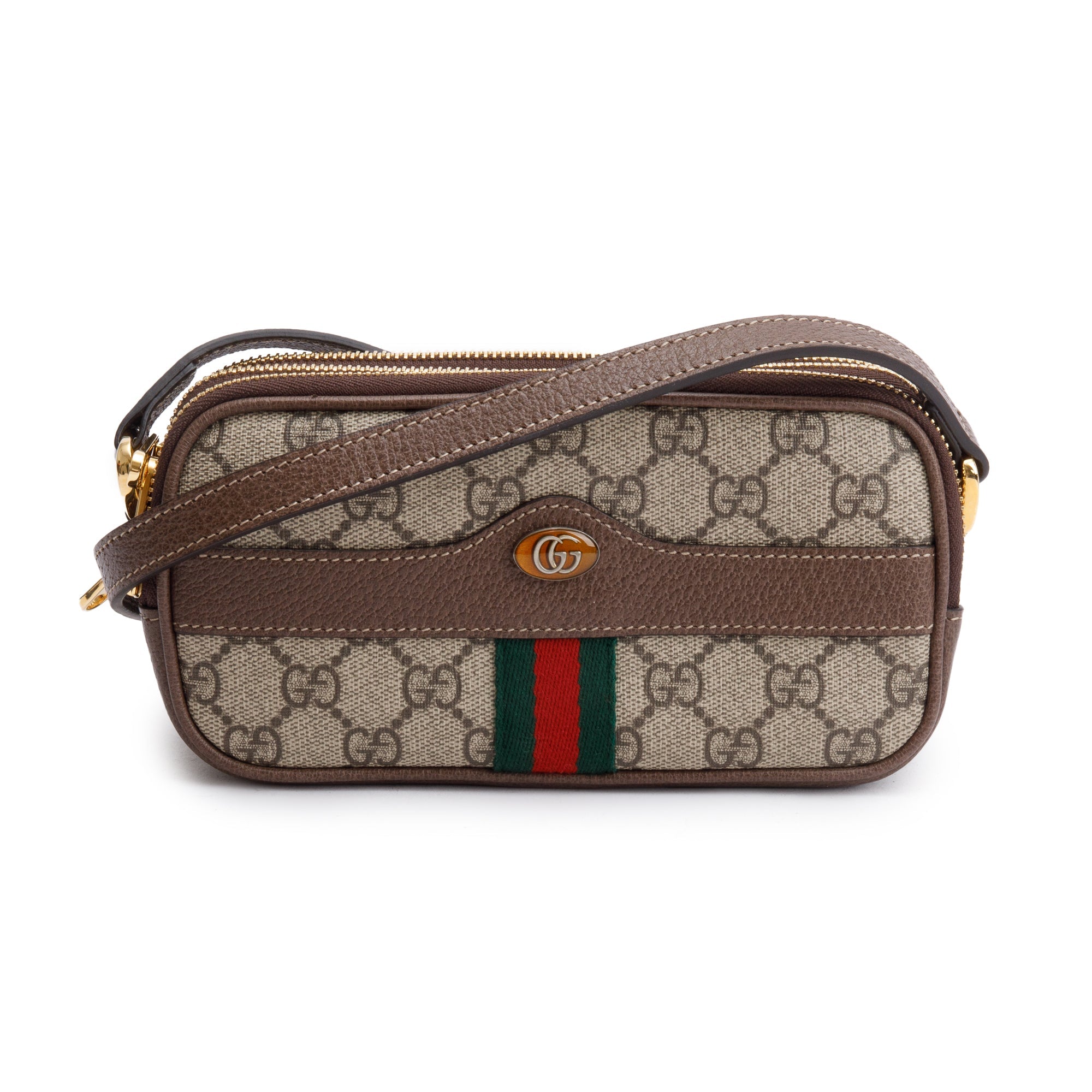 Gucci GG Supreme Ophidia Web Mini Crossbody Bag w/ Box