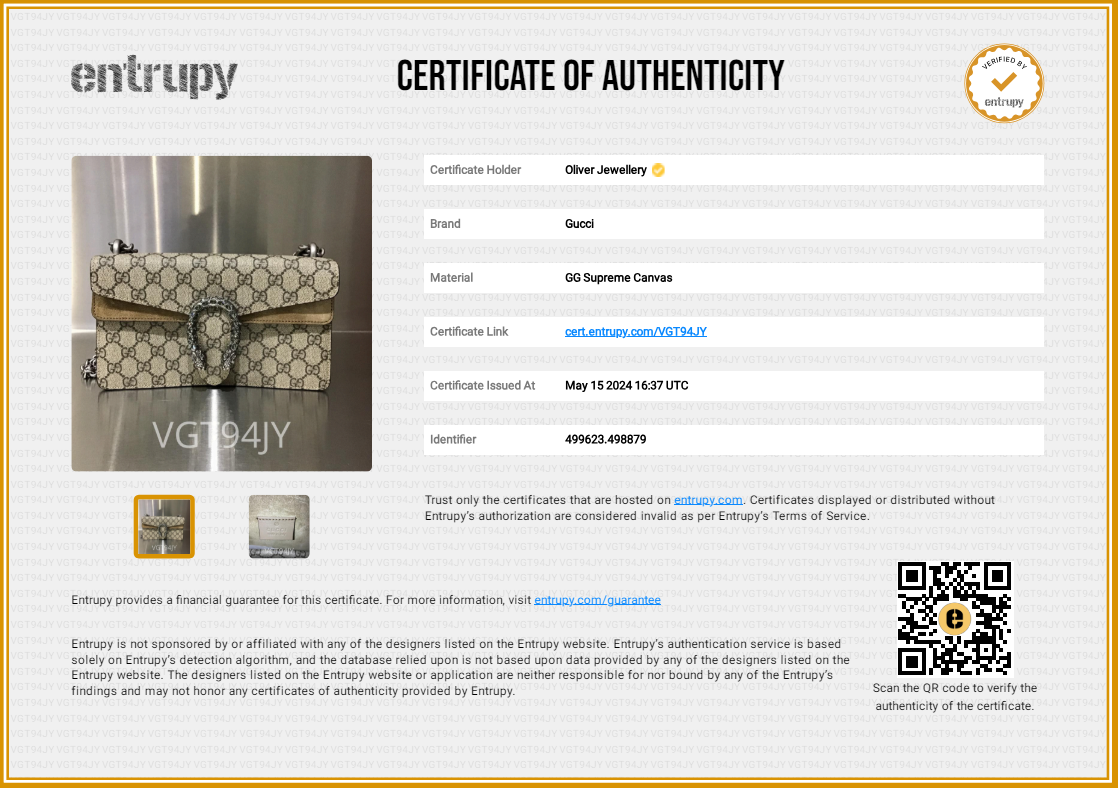 Gucci GG Supreme Small Dionysus Rectangular Shoulder Bag