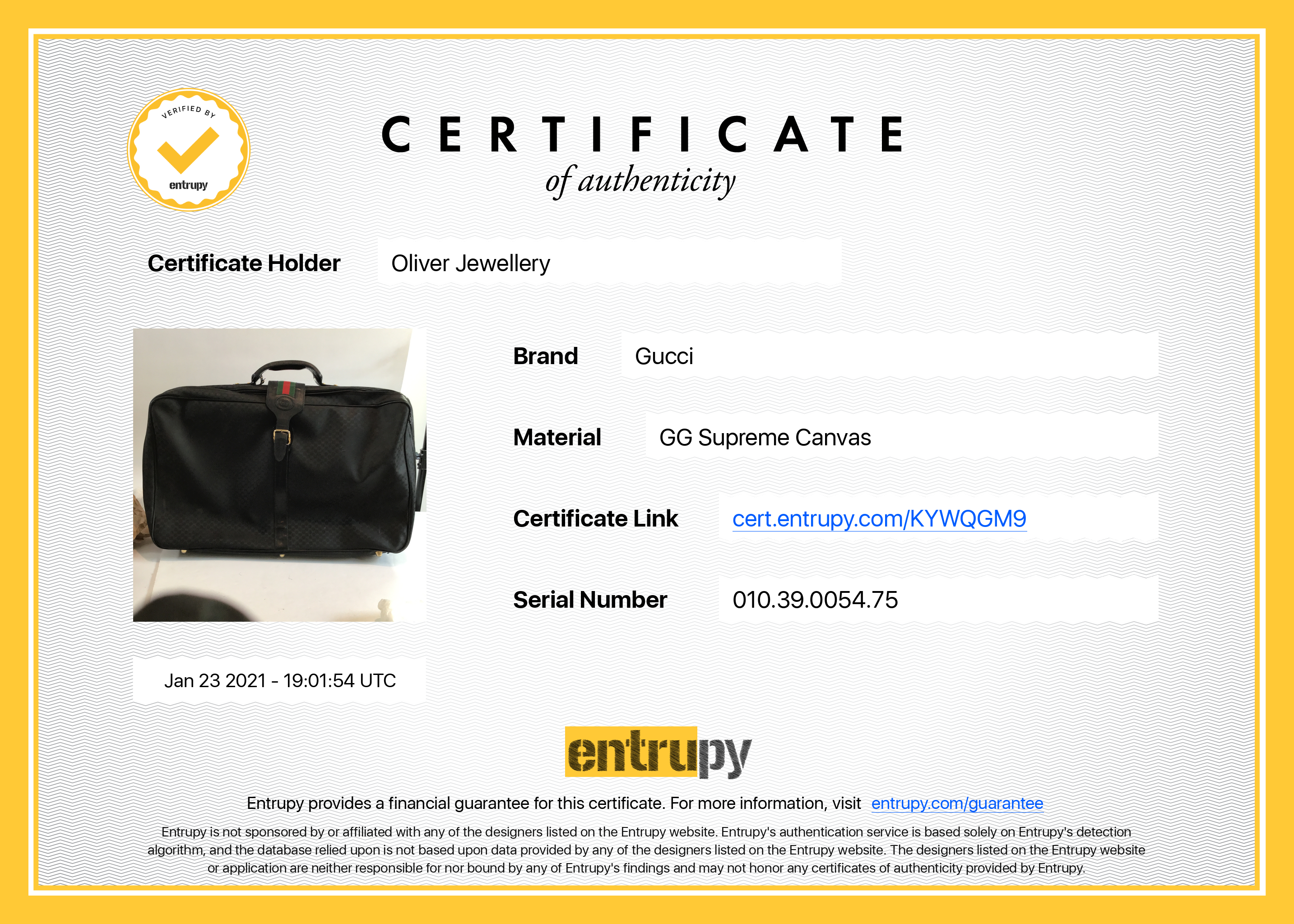 Gucci GG Supreme Suitcase 75