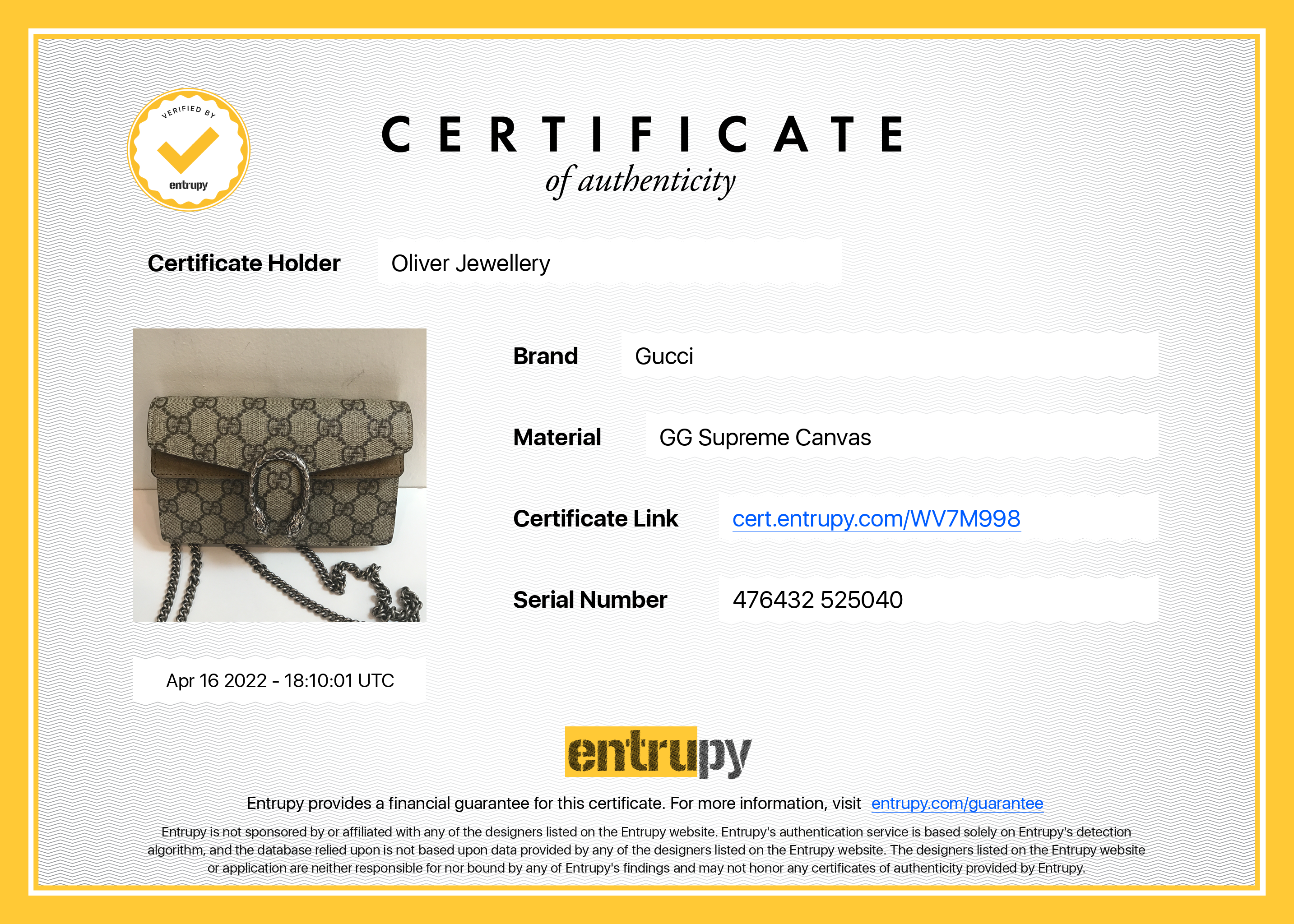 Gucci GG Supreme Super Mini Bag w/ Box