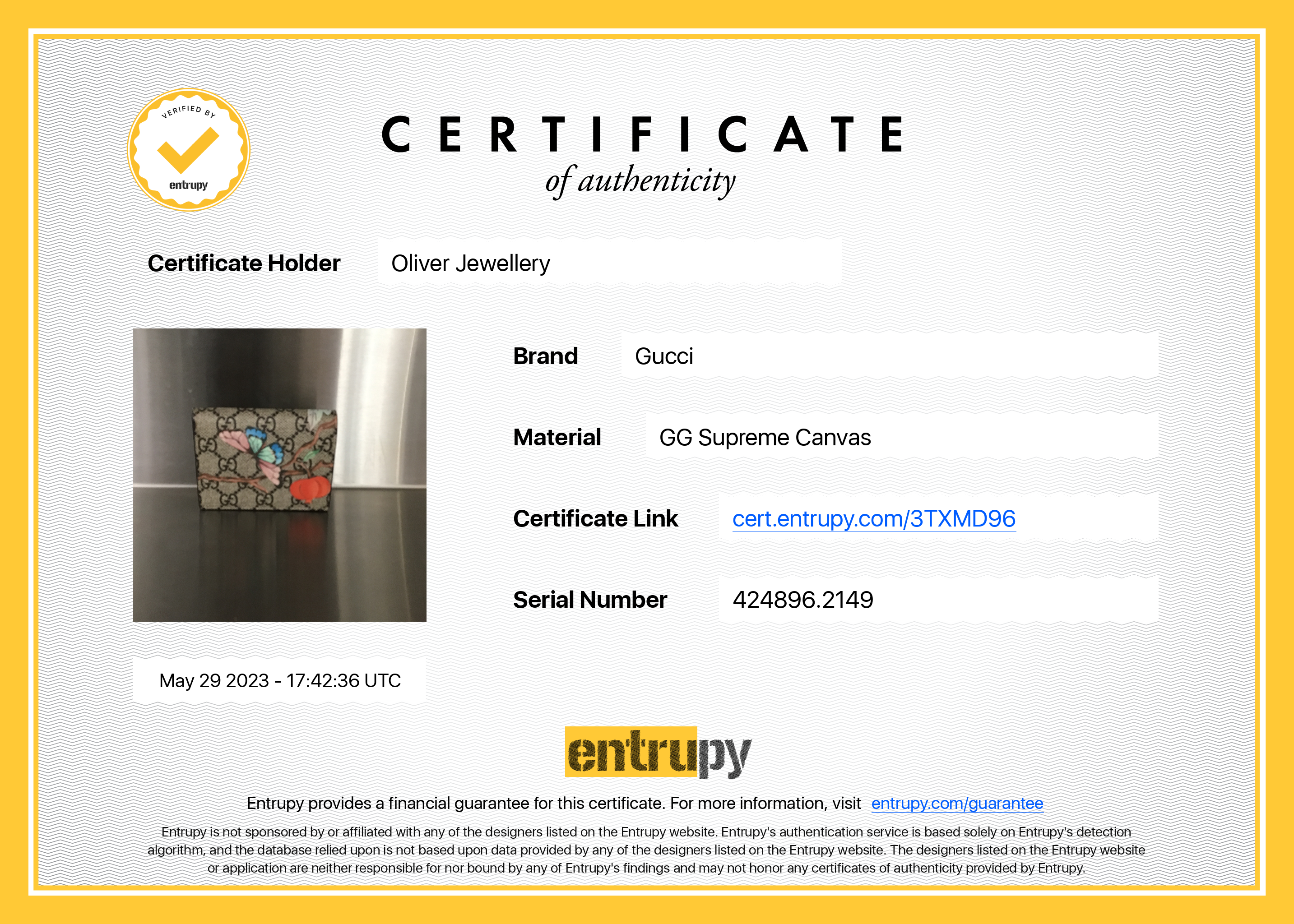 Gucci GG Supreme Tian Card Case Wallet