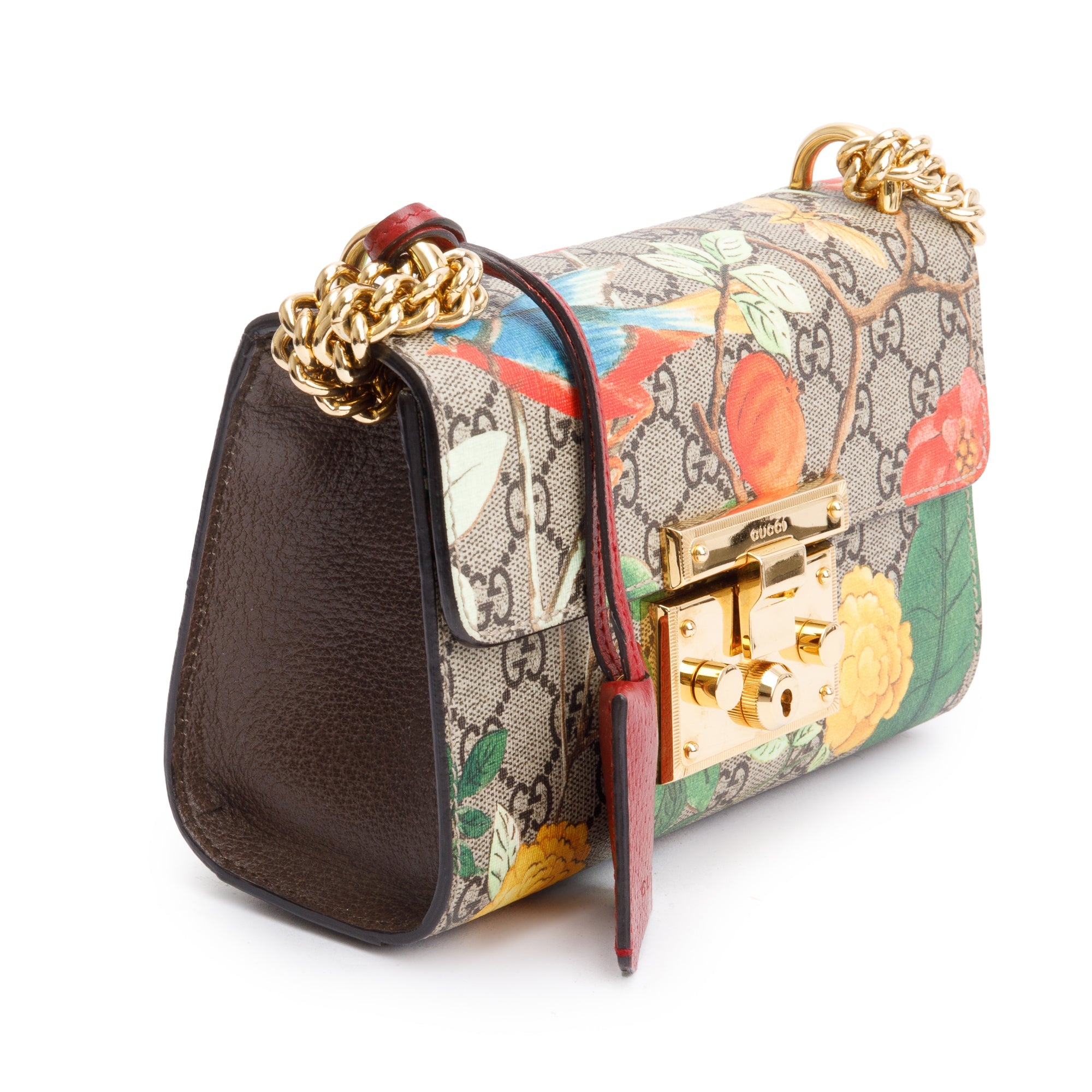 Gucci GG Supreme Tian Small Padlock Chain Shoulder Bag