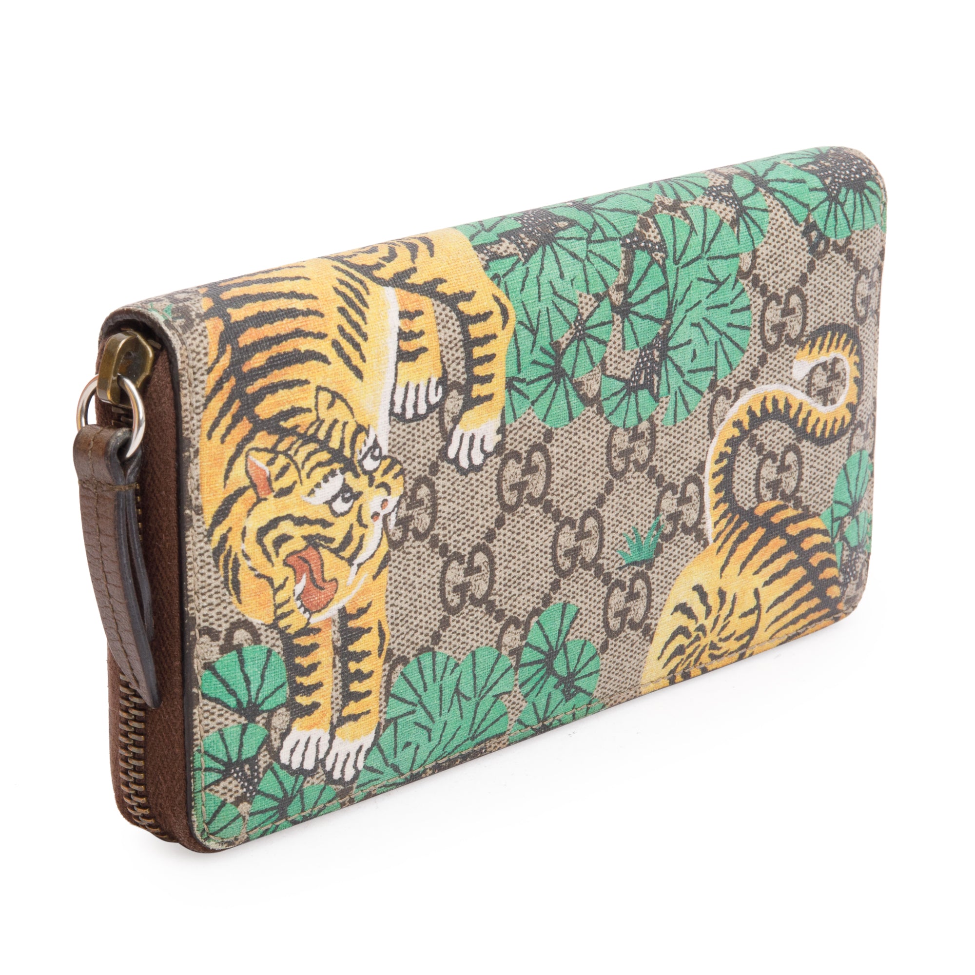 Gucci GG Supreme Tiger Cub Zip Around Wallet w/ Box