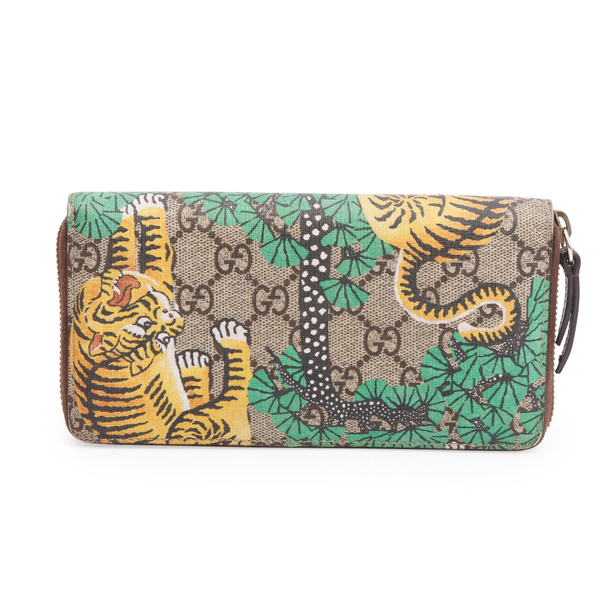 Gucci GG Supreme Tiger Cub Zip Around Wallet w/ Box