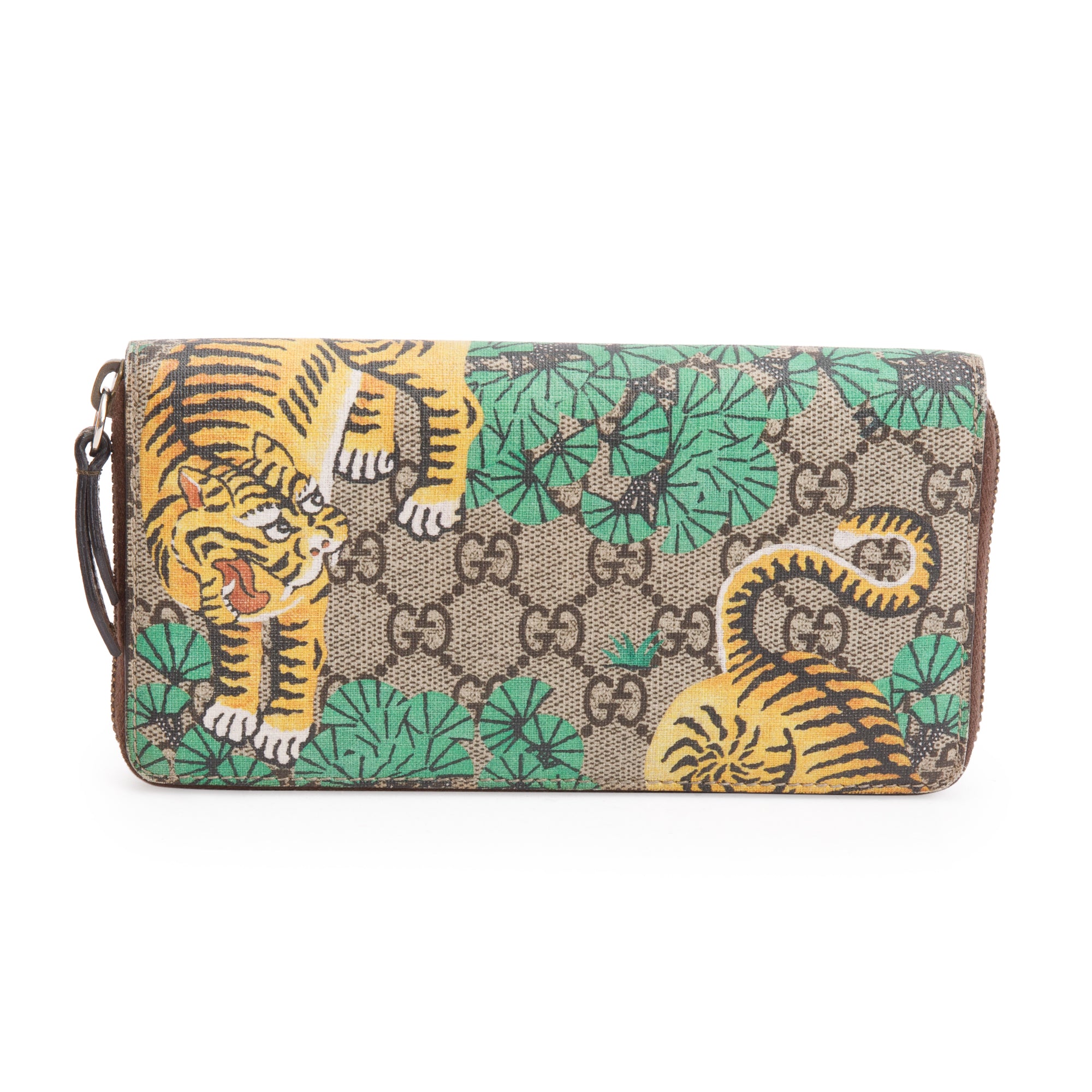 Gucci GG Supreme Tiger Cub Zip Around Wallet w/ Box