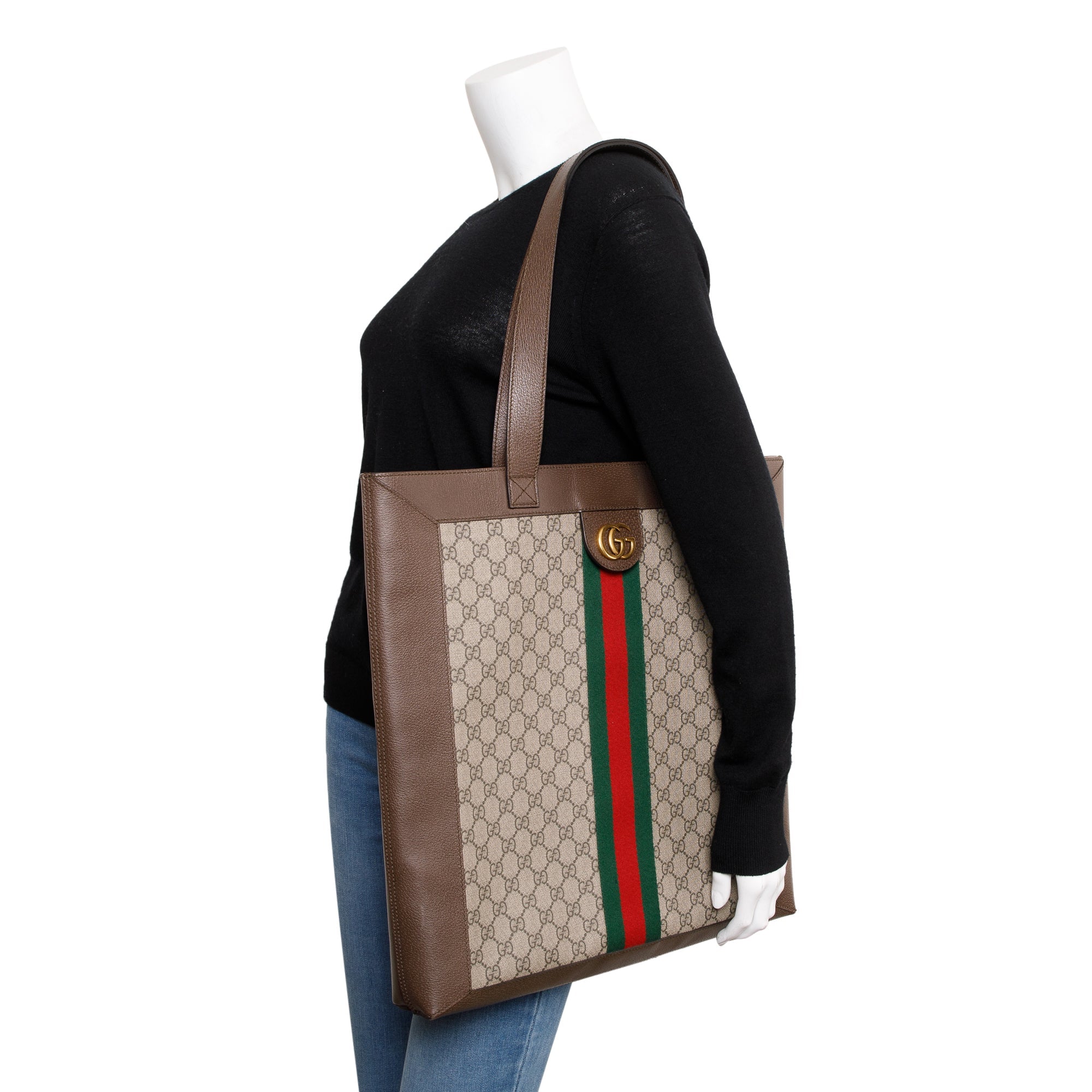 Gucci GG Supreme Web Large Soft Ophidia Tote w/ Pouch