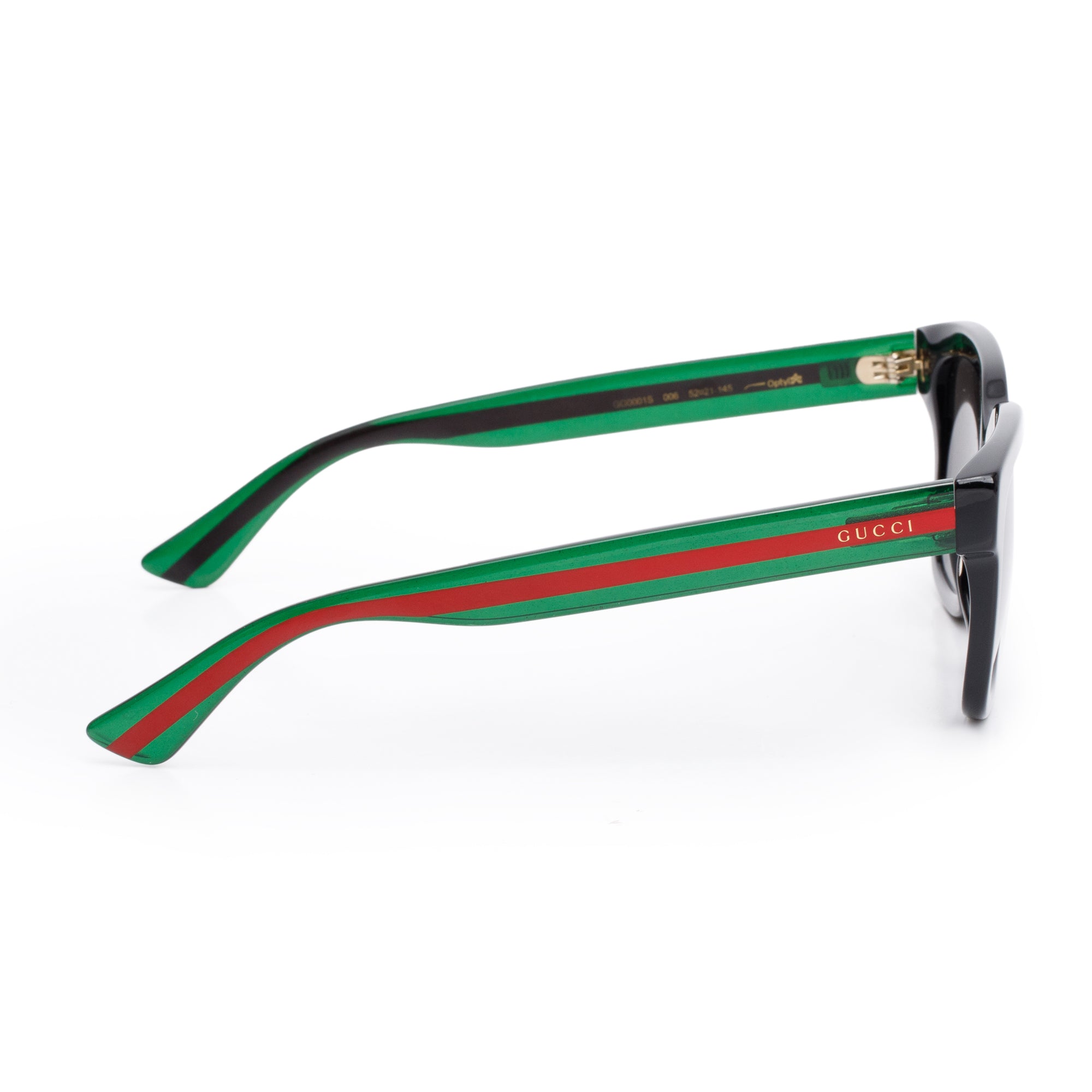 Gucci GG0001S Black Acetate Web Square Sunglasses w/ Case