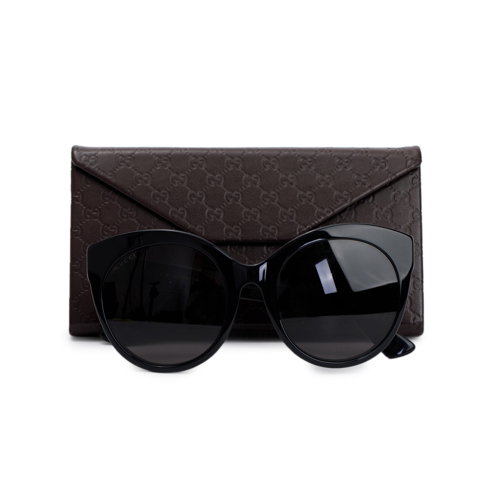 Gucci GG0028SA Black Acetate Round Sunglasses w/ Case