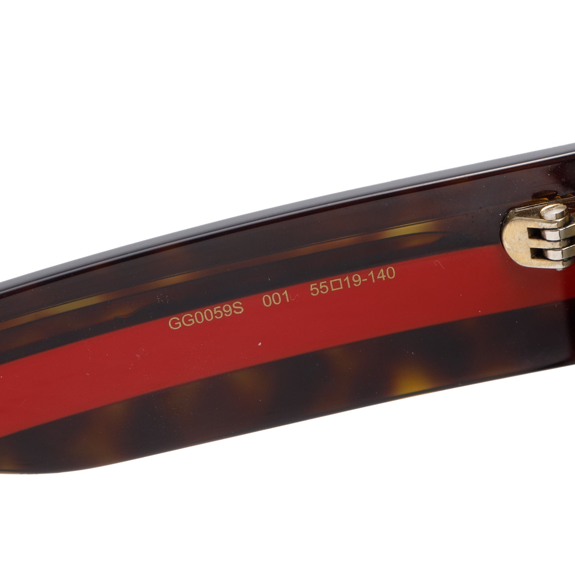 Gucci GG0059S Black/Red Web Acetate Oversized Sunglasses w/ Case