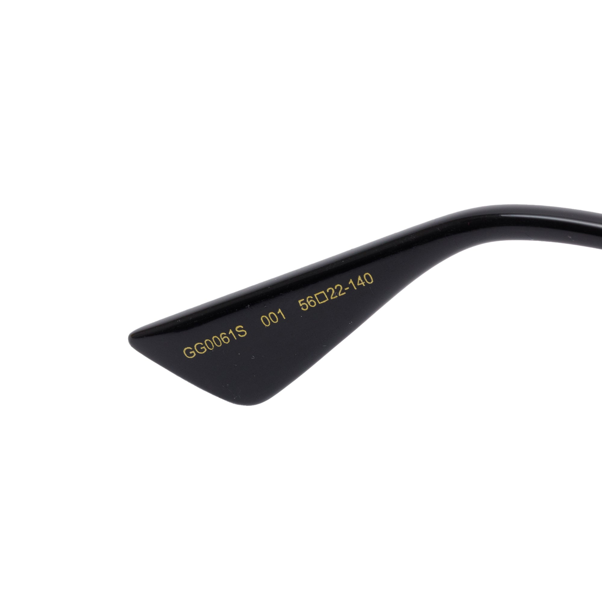 Gucci GG0061S Black Acetate Interlocking G & Bee Accent Wayfarer Sunglasses