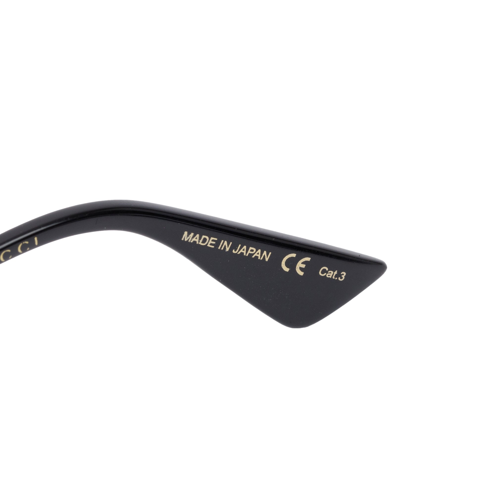 Gucci GG0061S Black Acetate Interlocking G & Bee Accent Wayfarer Sunglasses