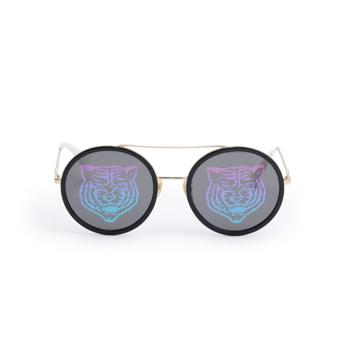 Gucci Black Tiger Sunglasses w/ case! Gucci - Rectangular Metal Sunglasses - Black Metal with  main image 4
