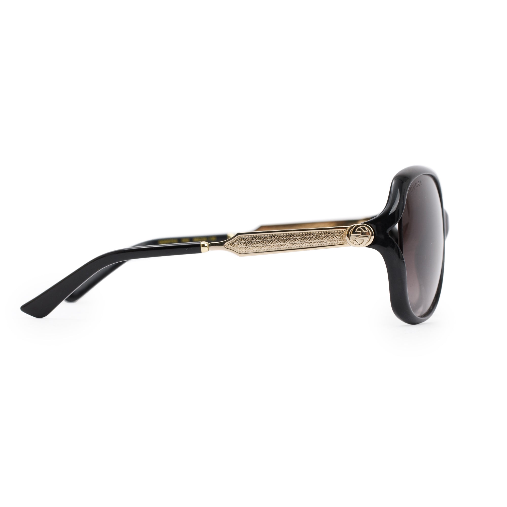 Gucci GG0076S Black Acetate Butterfly Sunglasses w/ Case