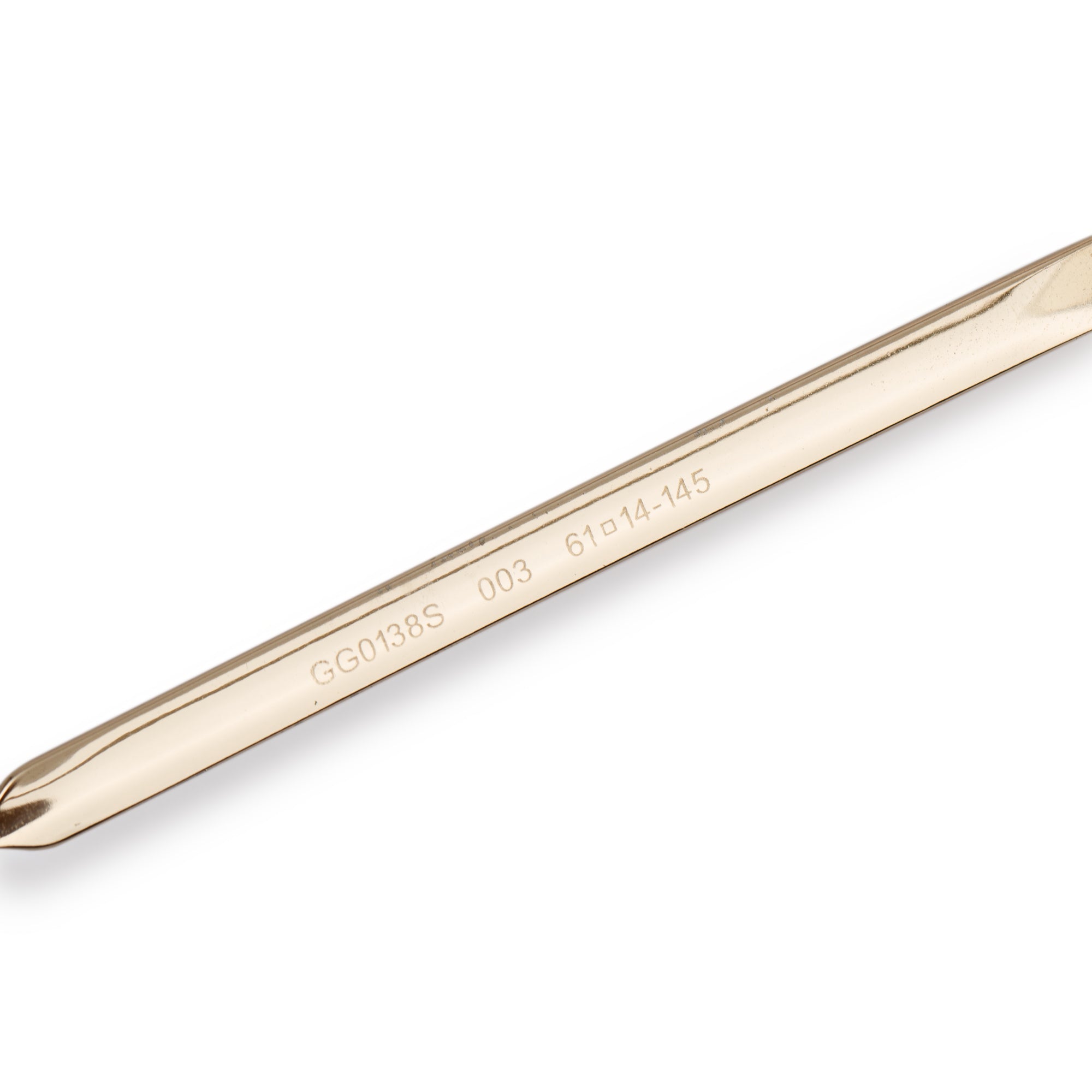 Gucci GG0138S SGold-Tone Metal Aviator Eyeglasses w/ Case