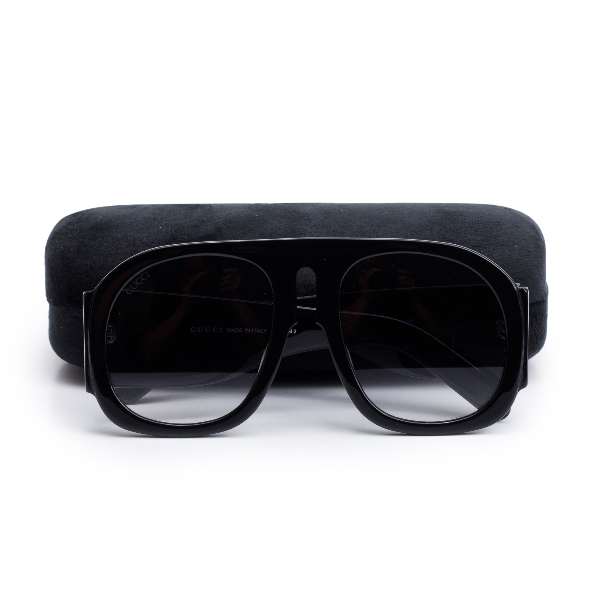 Gucci GG0152S Black Oversized Aviator Sunglasses w/ Case