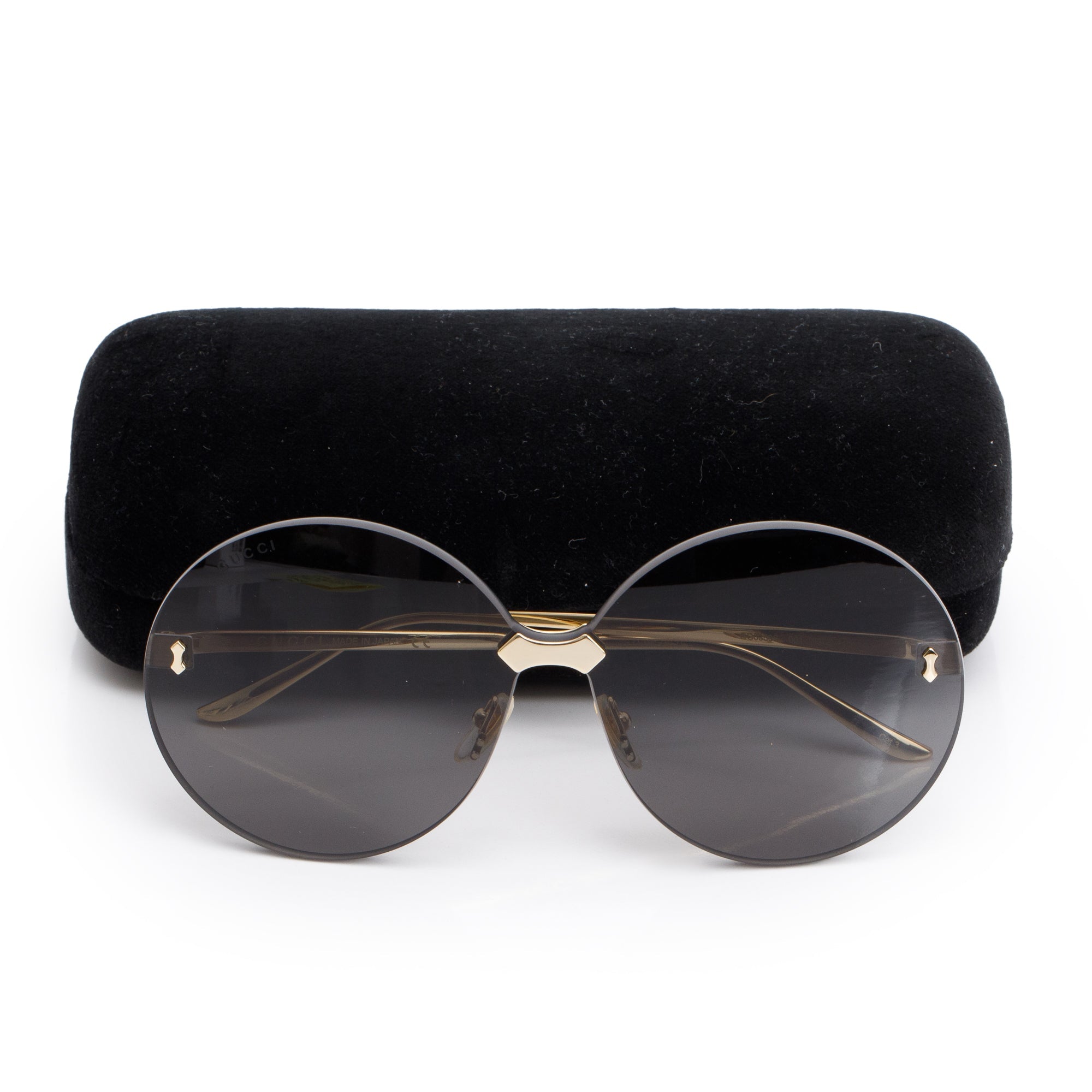 Gucci GG0353S Rimless Oversized Round Sunglasses w/ Case