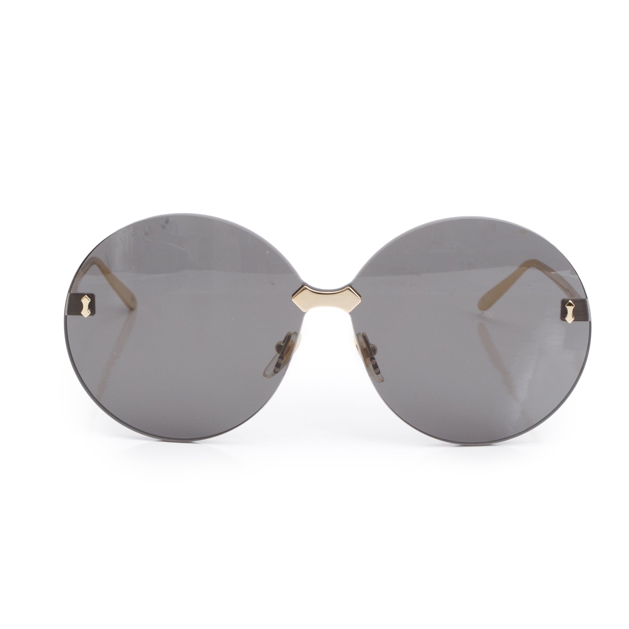 Gucci GG0353S Rimless Oversized Round Sunglasses w/ Case