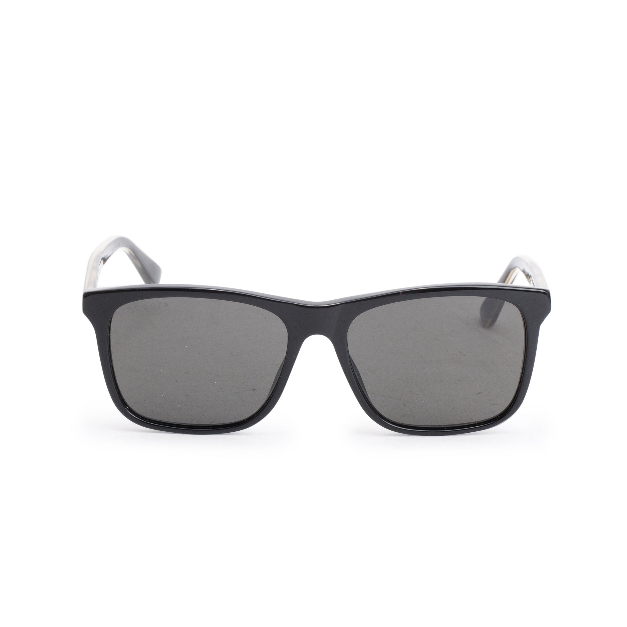 Gucci GG0381SN Black Acetate Web Square Sunglasses w/ Case