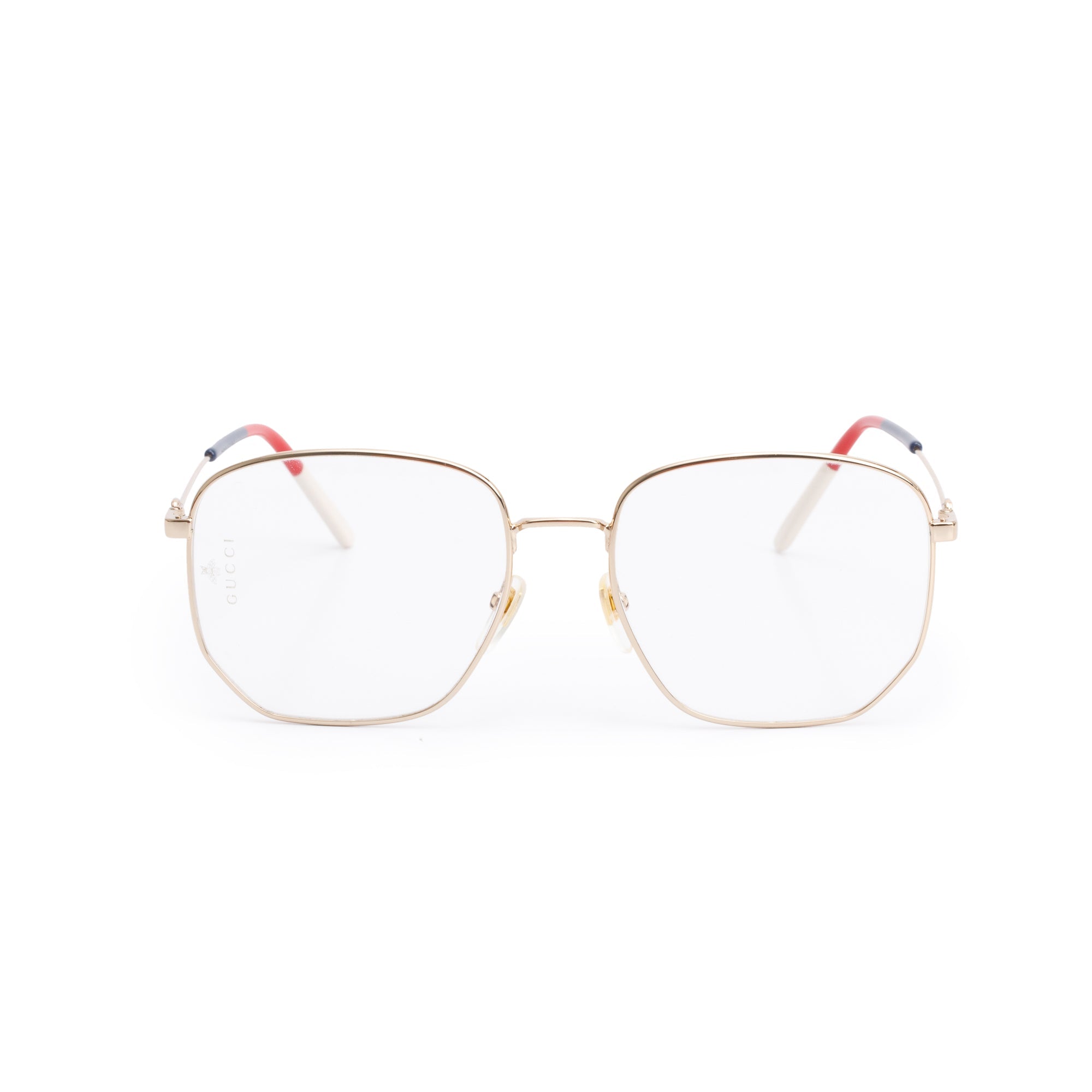 Gucci GG03960 Gold-Tone Metal Square Eyeglasses w/ Case