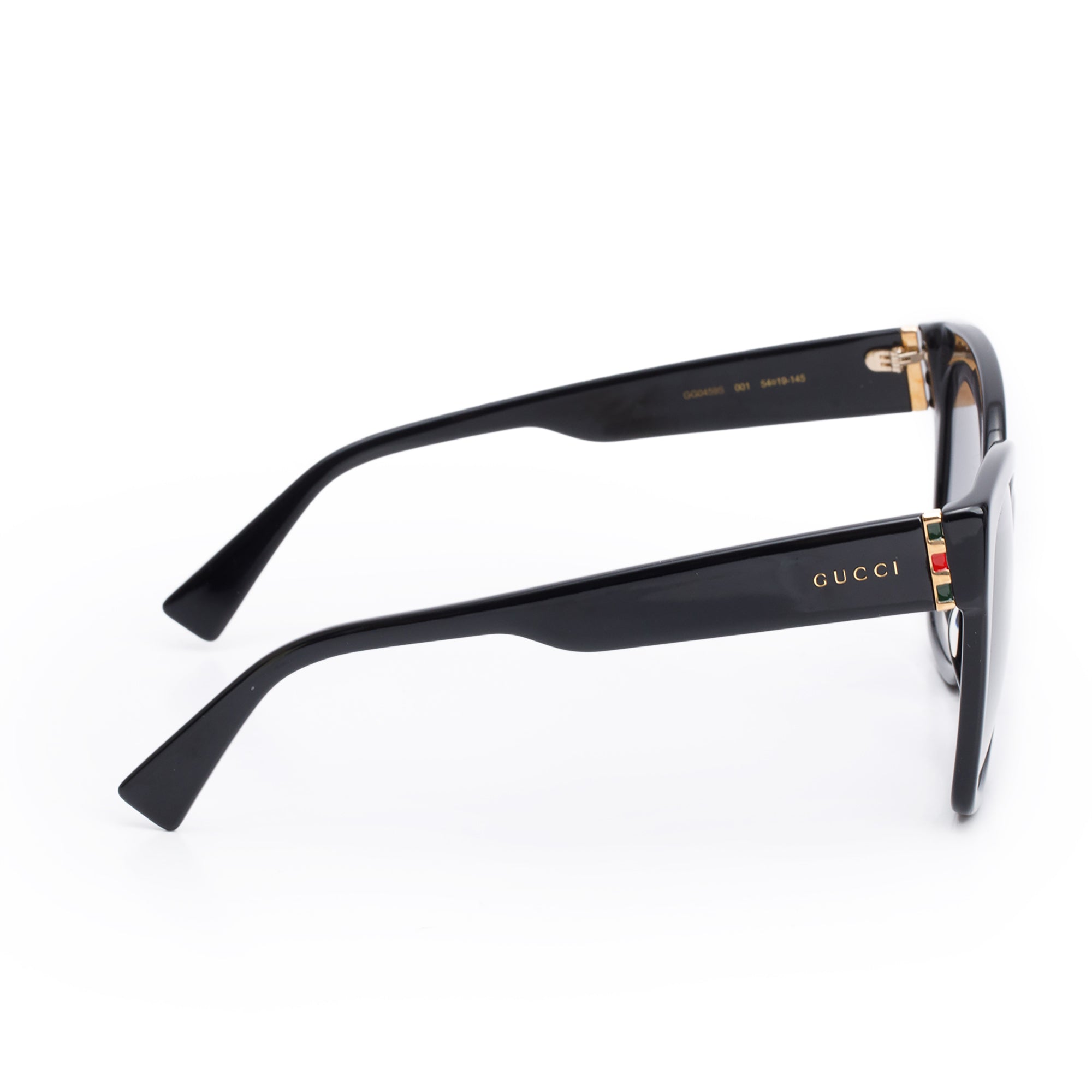 Gucci GG0469S Black Acetate Webi Accent Oversize Square Sunglasses w/ Case