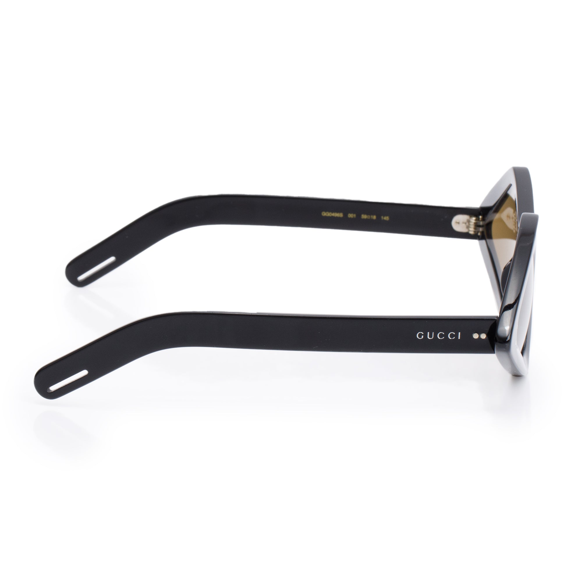 Gucci GG0496S Black Acetate Geometric Cat-Eye Sunglasses