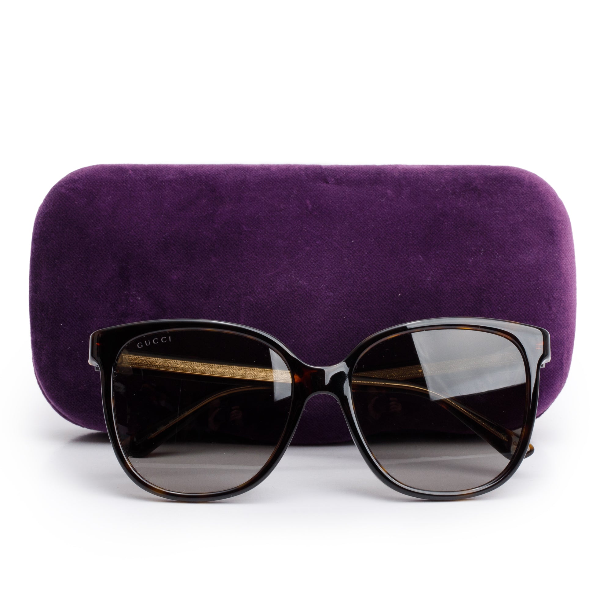 Gucci GG0507S Brown Havana Acetate Round Sunglasses w/ Case