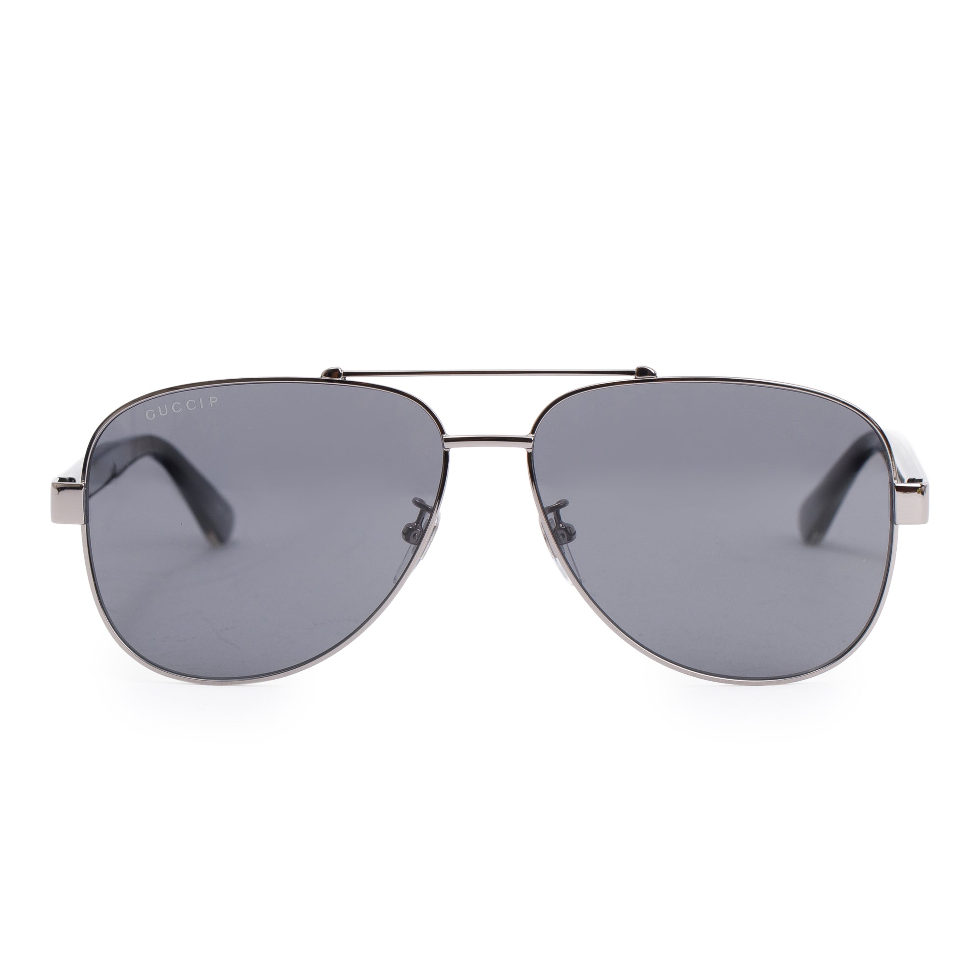Gucci GG0528S Gun-Metal Aviator Sunglasses w/ Case