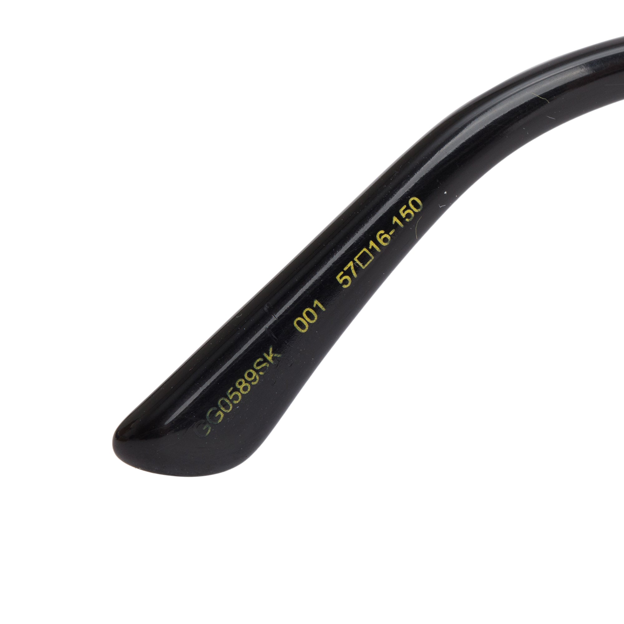 Gucci GG0589SK Gold Tone Web Black Acetate Cat-Eye Sunglasses w/ Case